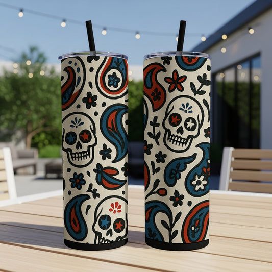 Skull and Paisley Pattern Insulated Tumbler product