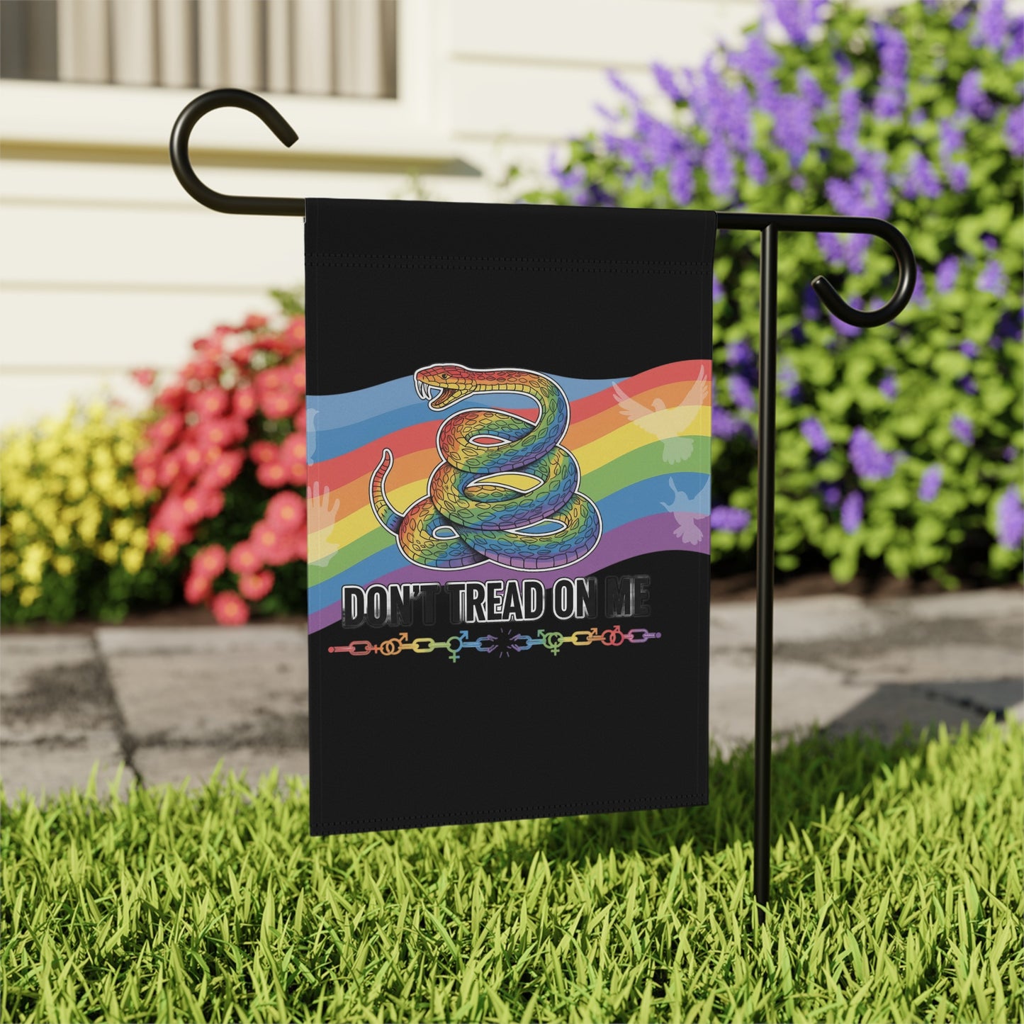 Don't Tread On Me Rainbow Garden Flag product
