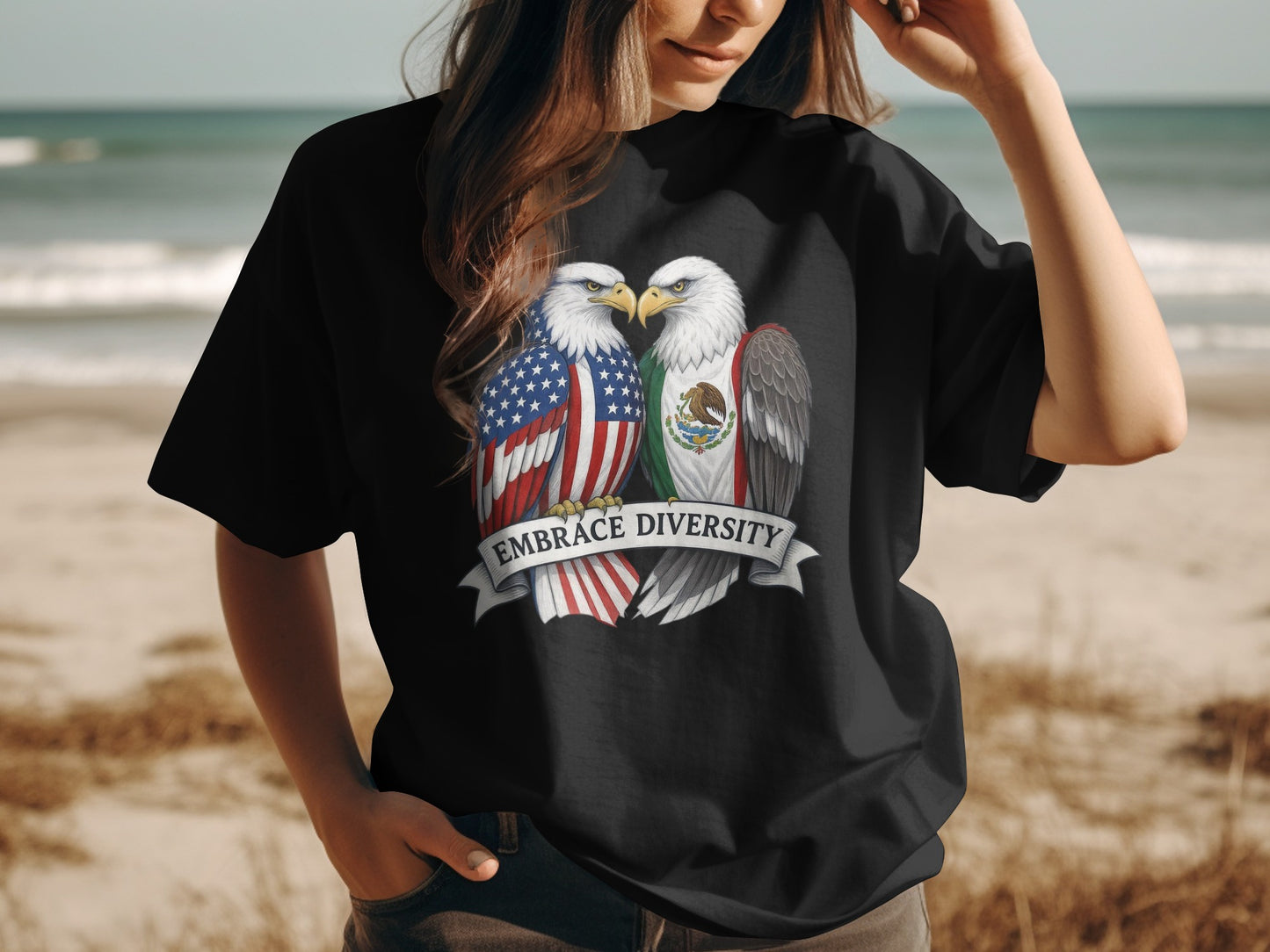 Embrace Diversity Design Matching Couple T-shirt Product