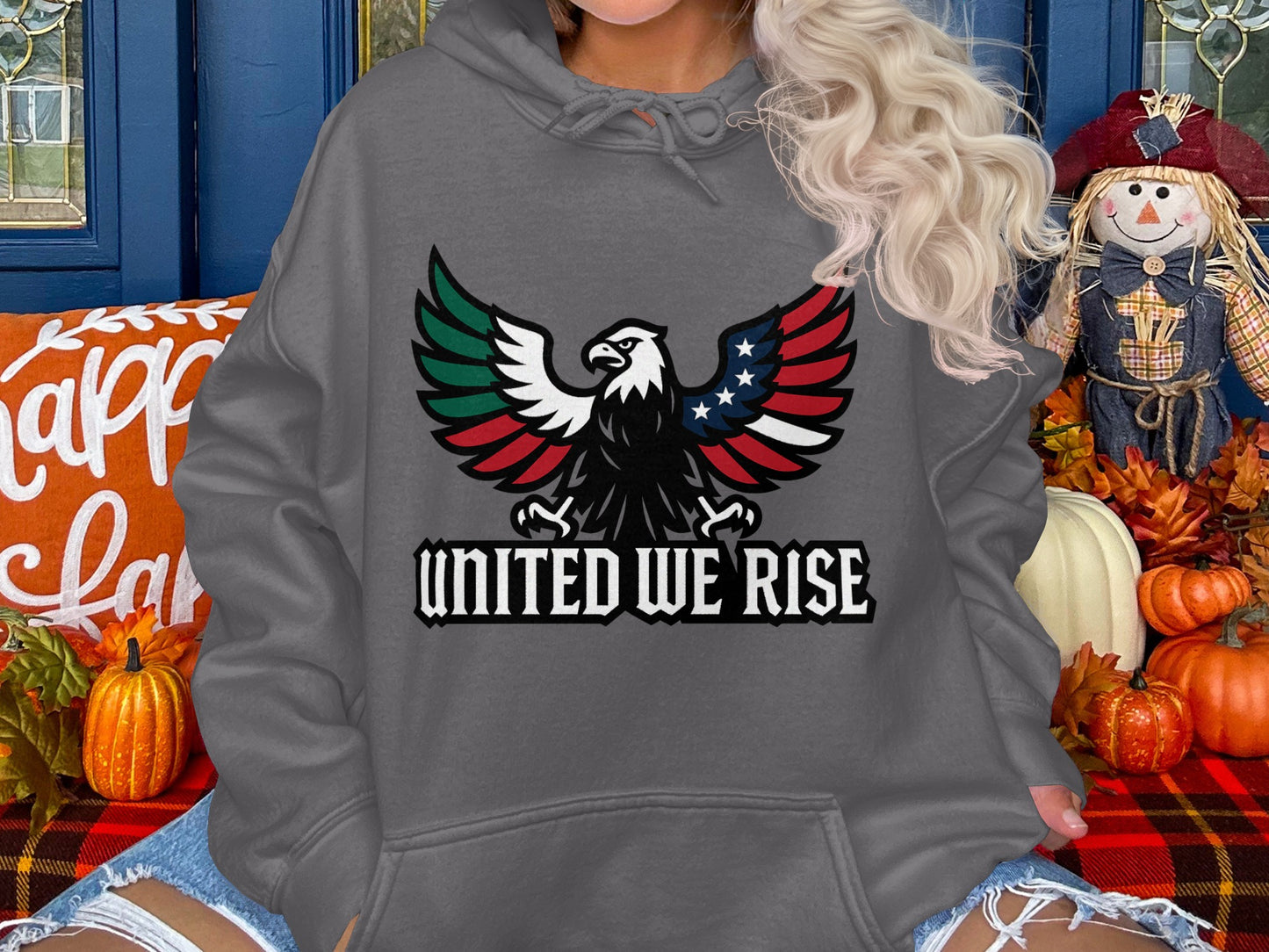 United We Rise Eagle Hoodie design product