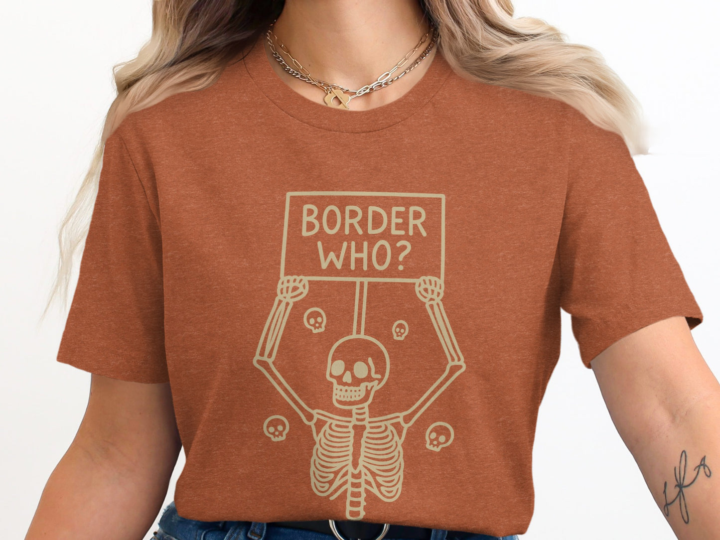 Border Who Skeleton Graphic Tee Shirt product