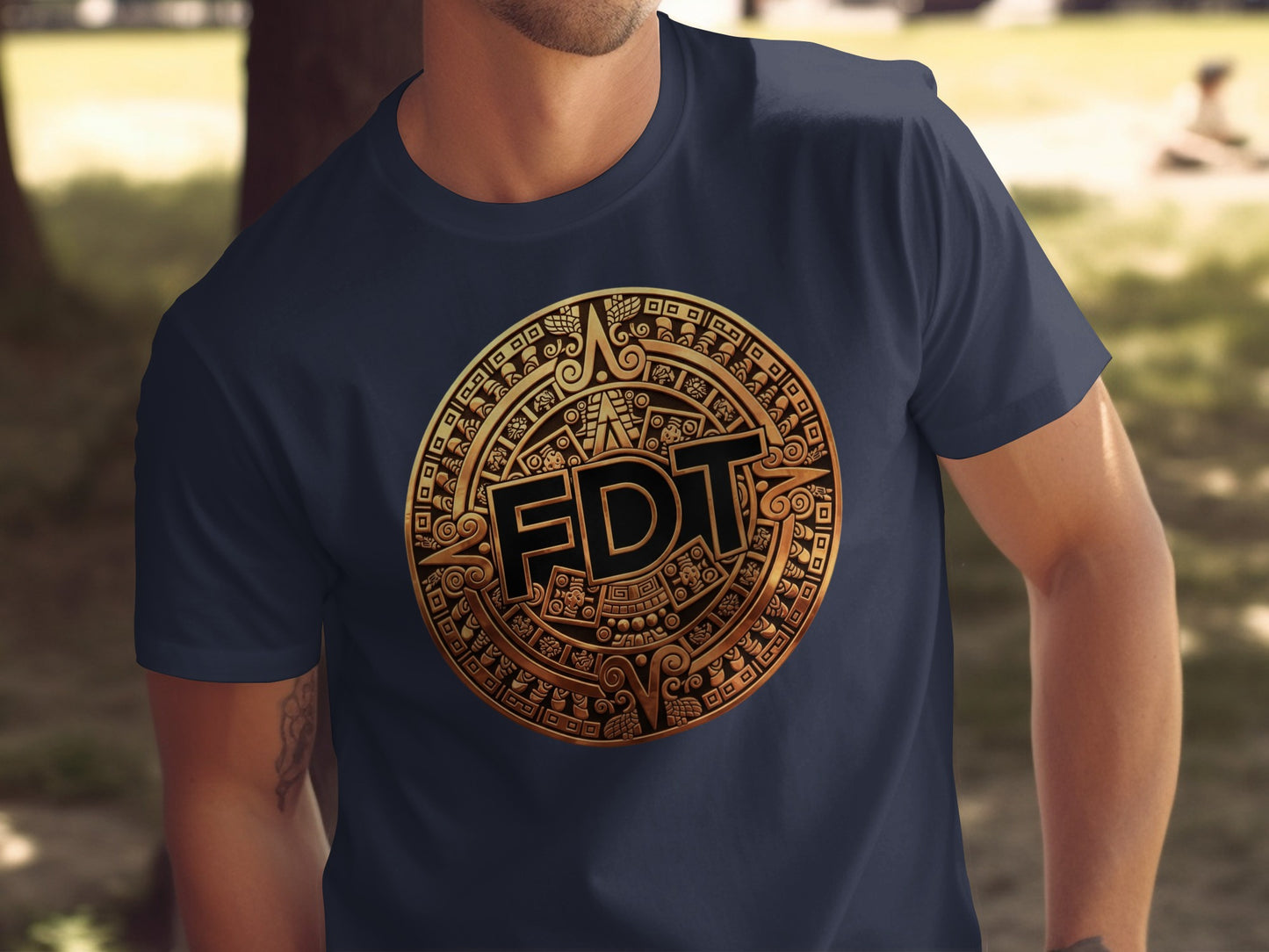Vintage FDT Graphic Tee with Unique Aztec Design product type