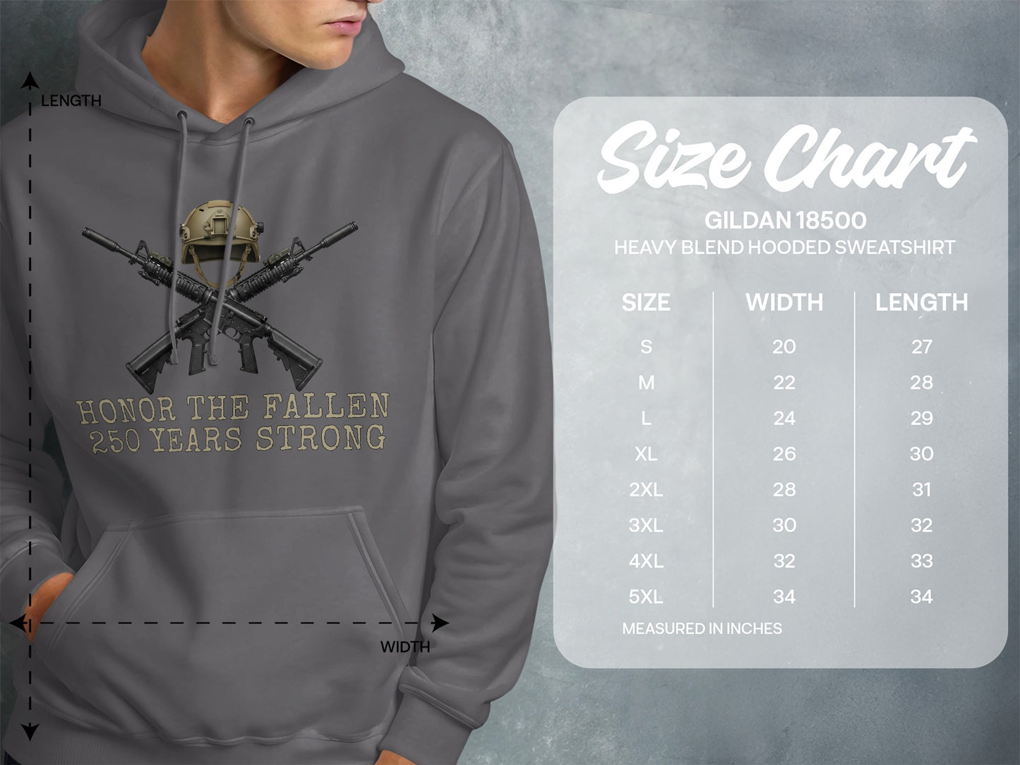 Honor the Fallen 250 Years Strong Hooded Sweatshirt