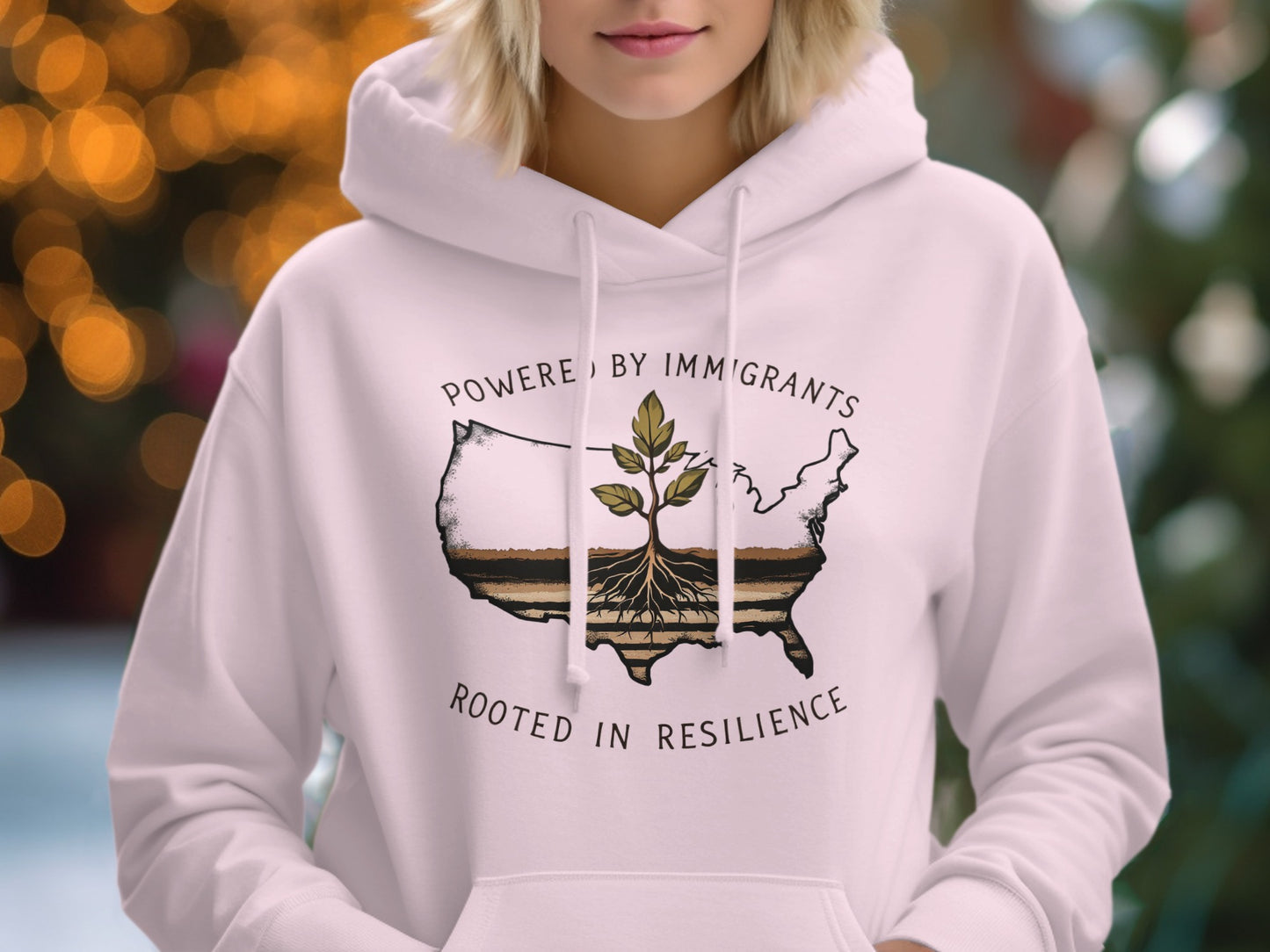 Powered By Immigrants Rooted In Resilience hoodie product