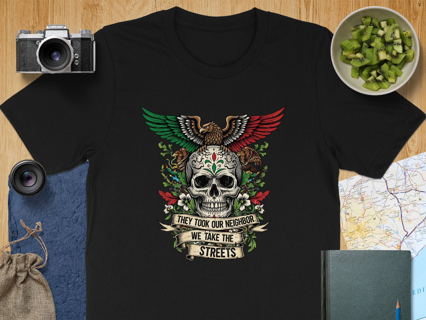 Skull and Eagle with Quote Graphic T-shirt product