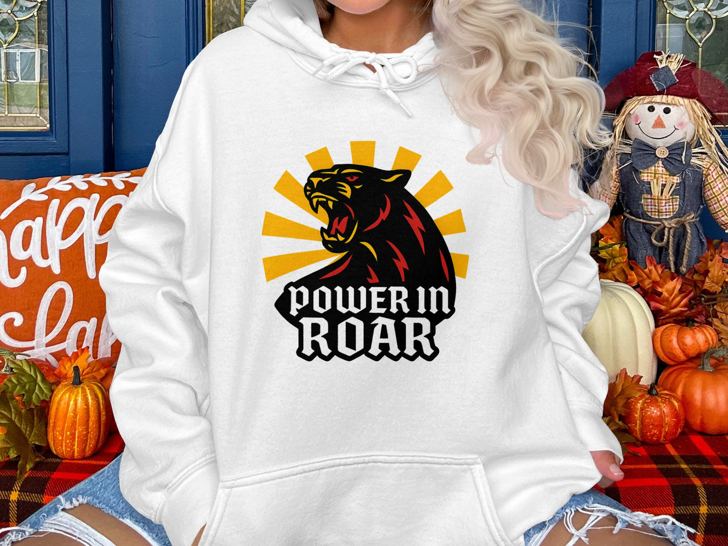 Bold Power In Roar Graphic Print Casual Hoodie product