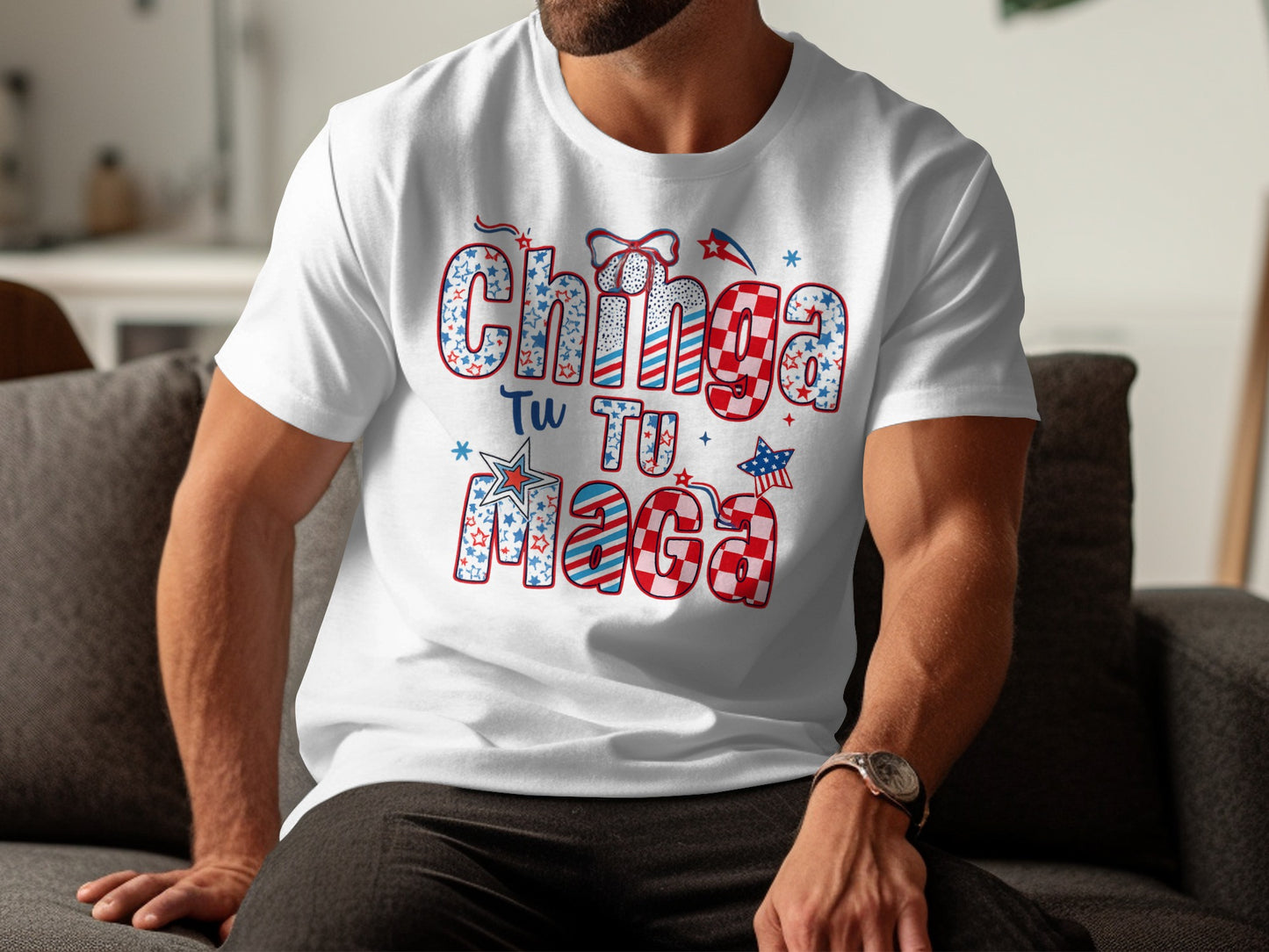 Chinga Tu Maga Patriotic Themed Graphic Shirt product