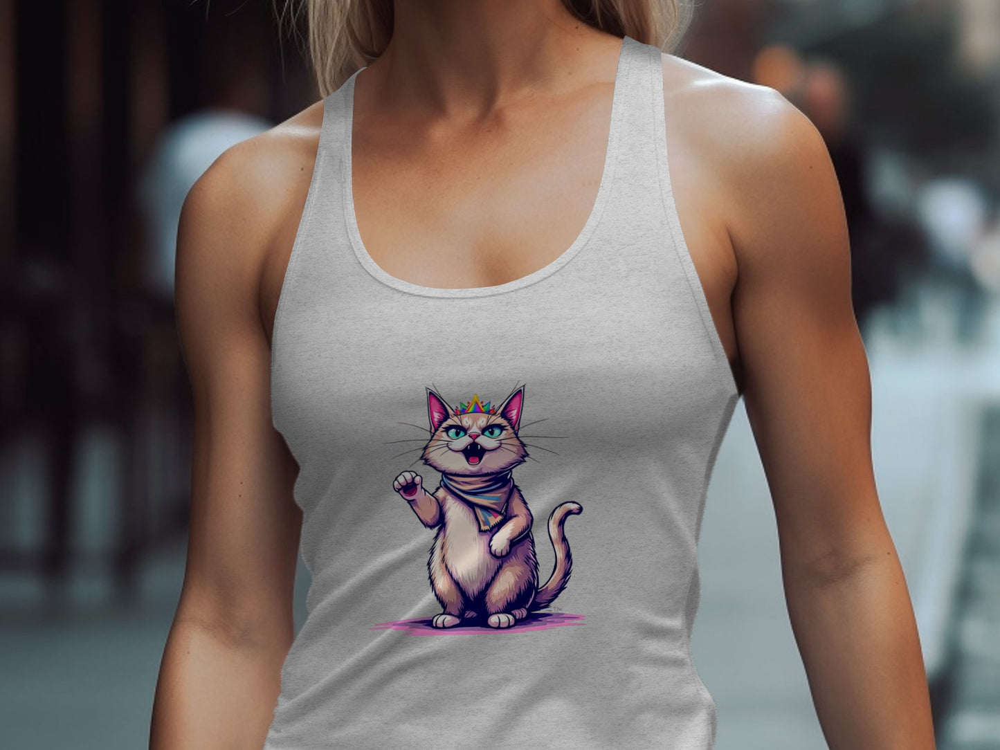 Unique Cat Design Graphic Tank Top product type