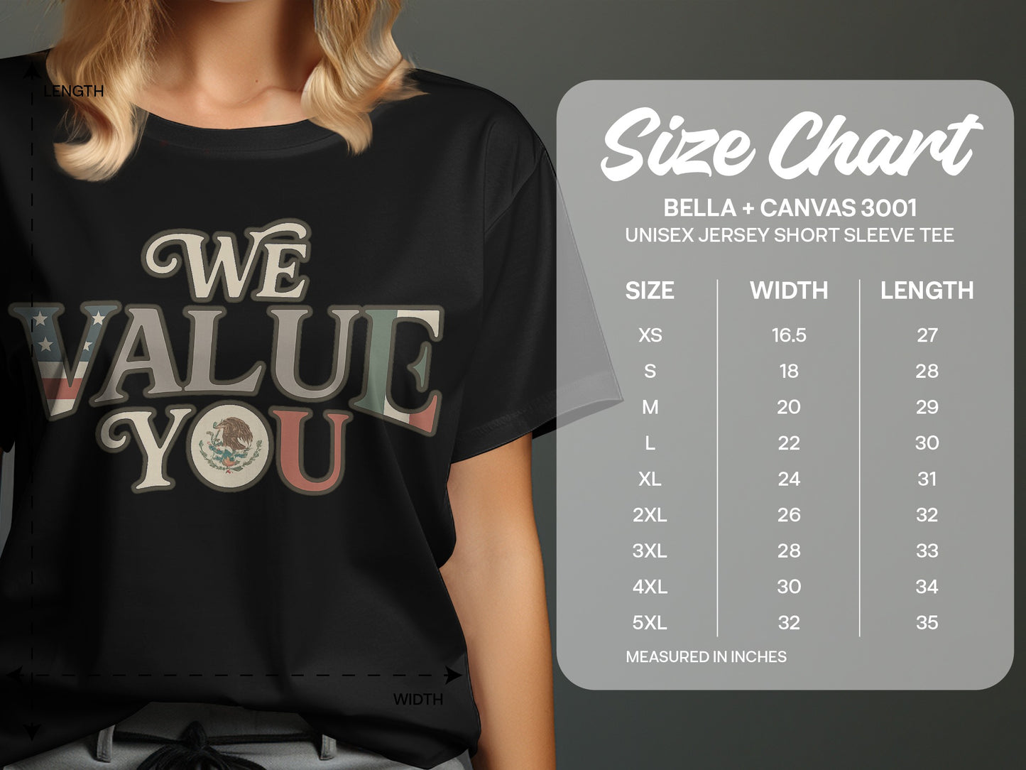 We Value You Graphic Unisex Jersey Short Sleeve Tee product