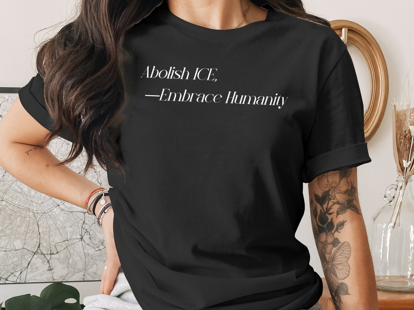 Abolish Ice Embrace Humanity Statement T-Shirt product