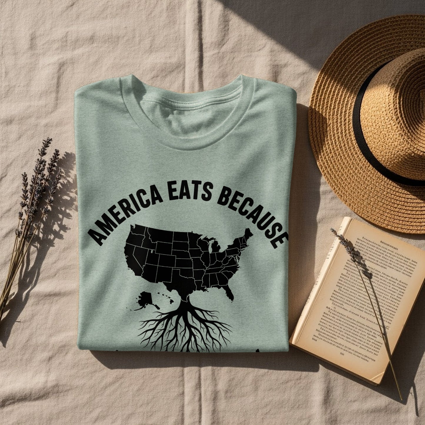 America Eats Because Rooted Design Shirt product