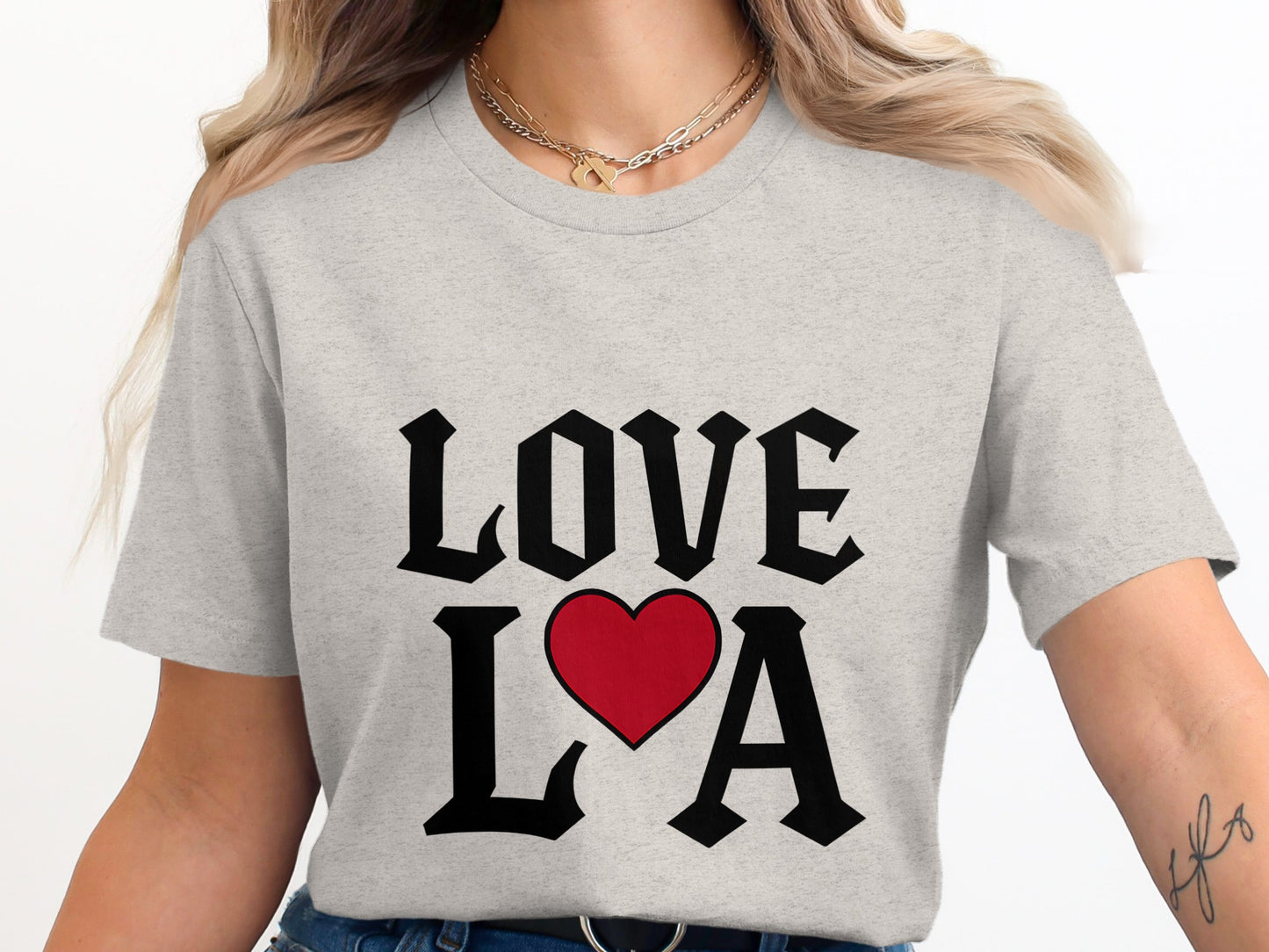 Love LA Heart Design Printed T-Shirt product type