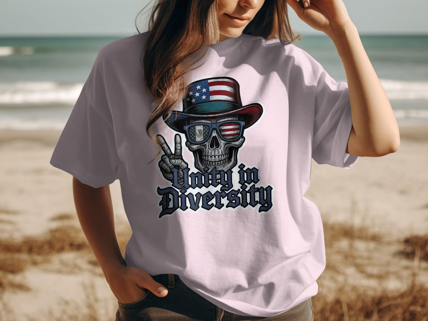 Unity in Diversity Peace Skull Graphic T-shirt product