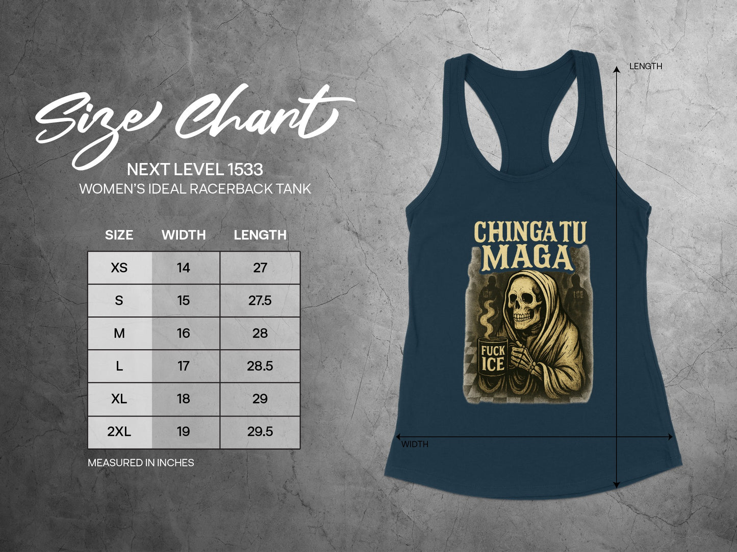 Chingat M.A.G.A graphic tank top with skeleton design