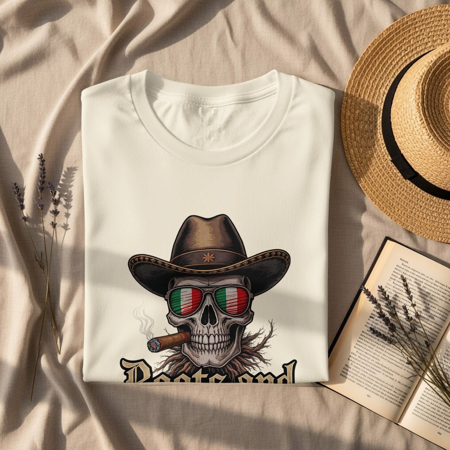 Cowboy Skull with Sunglasses Graphic T-Shirt product type