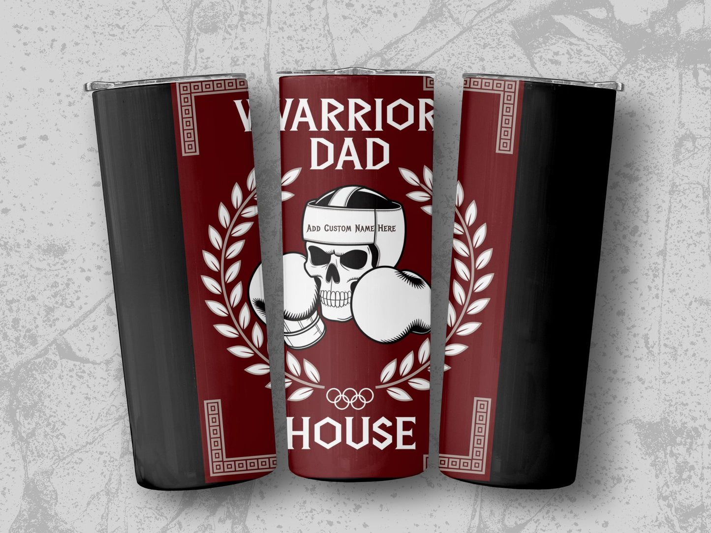 Warrior Dad Skull and Gloves Design Tumbler product