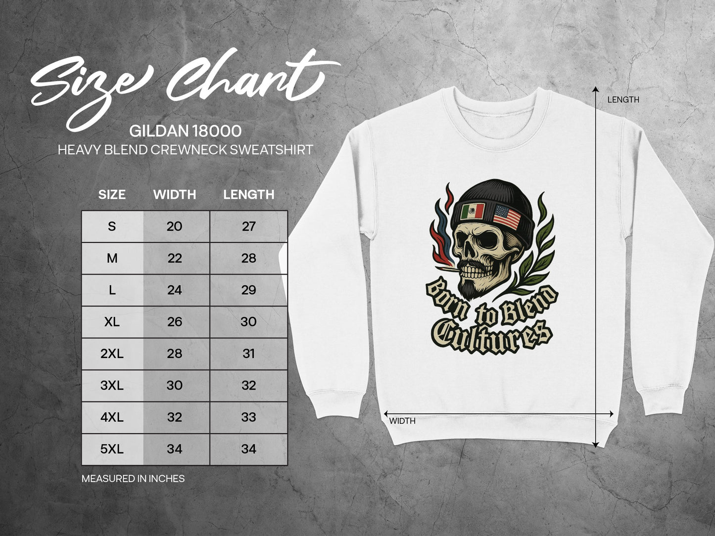 Born to Blend Cultures Skull Crewneck Sweatshirt product type