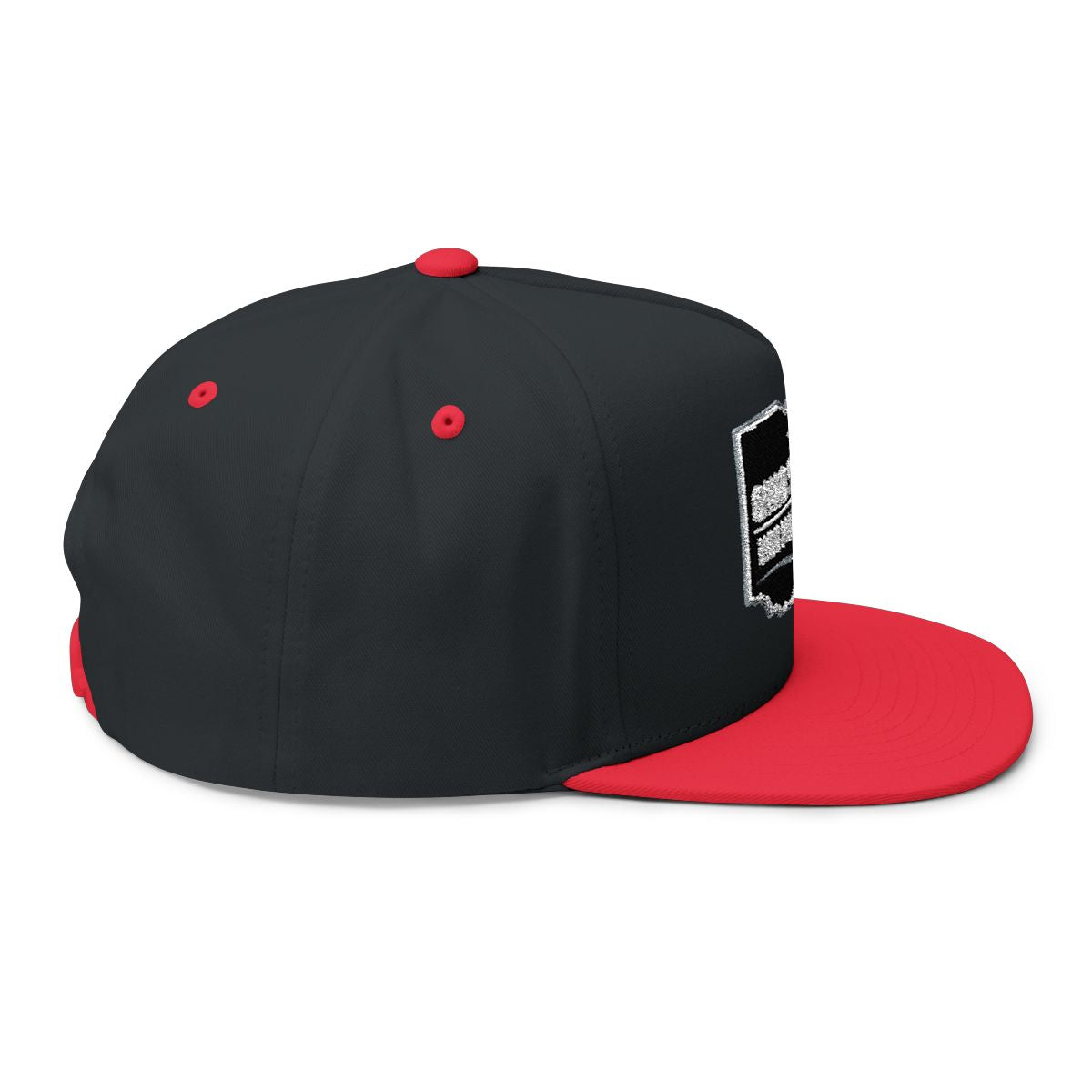 Stylish Black and Red Embroidered Snapback Cap
