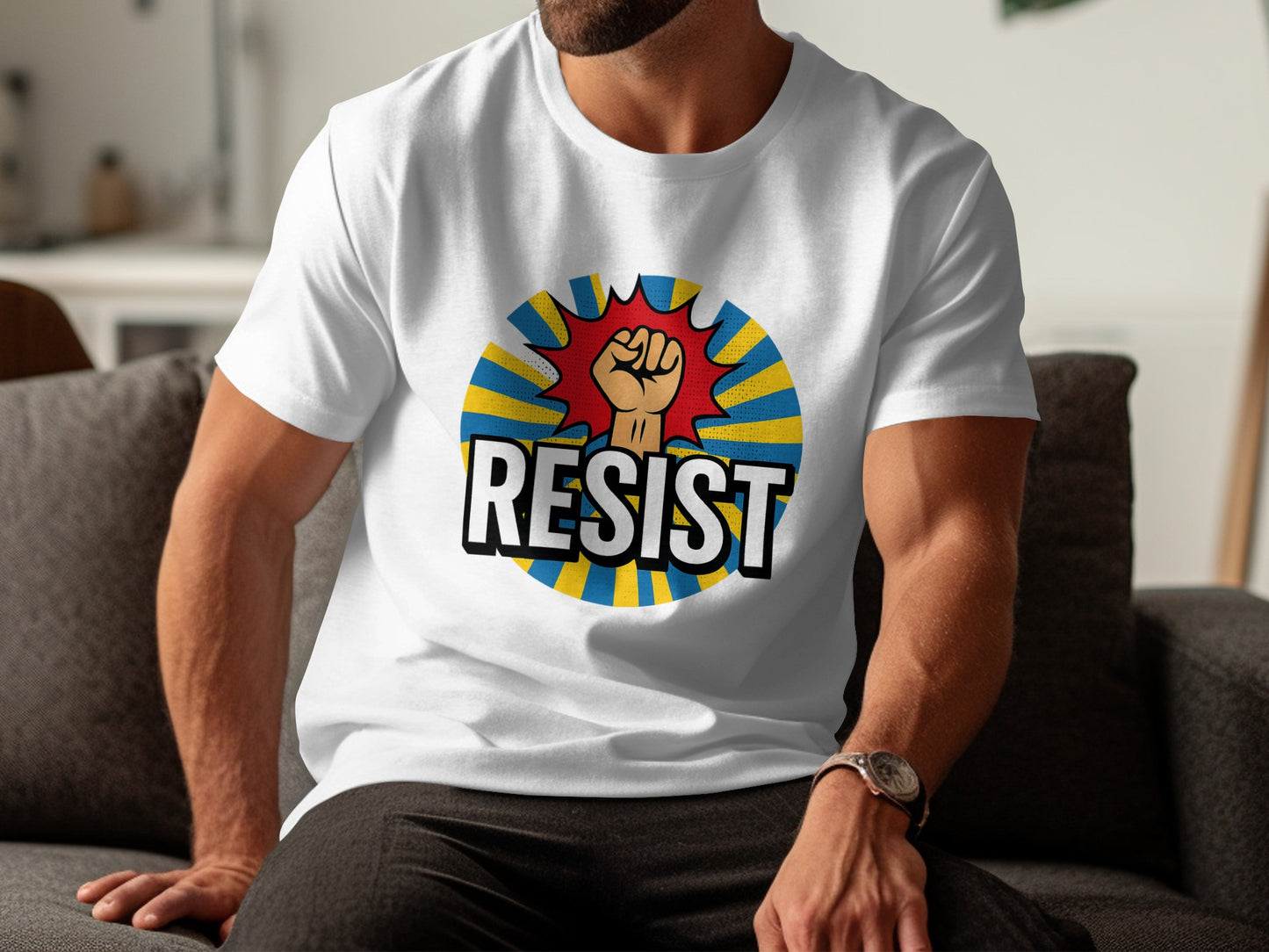 Resist Sunburst Retro Design Graphic T-Shirt product