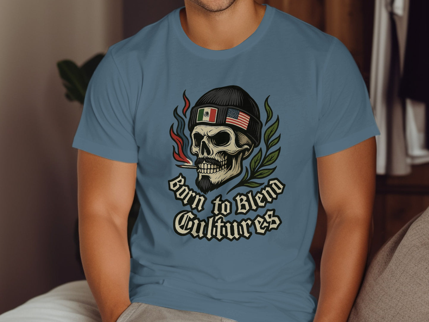 Born to Blend Cultures Skull Graphic T-Shirt product type