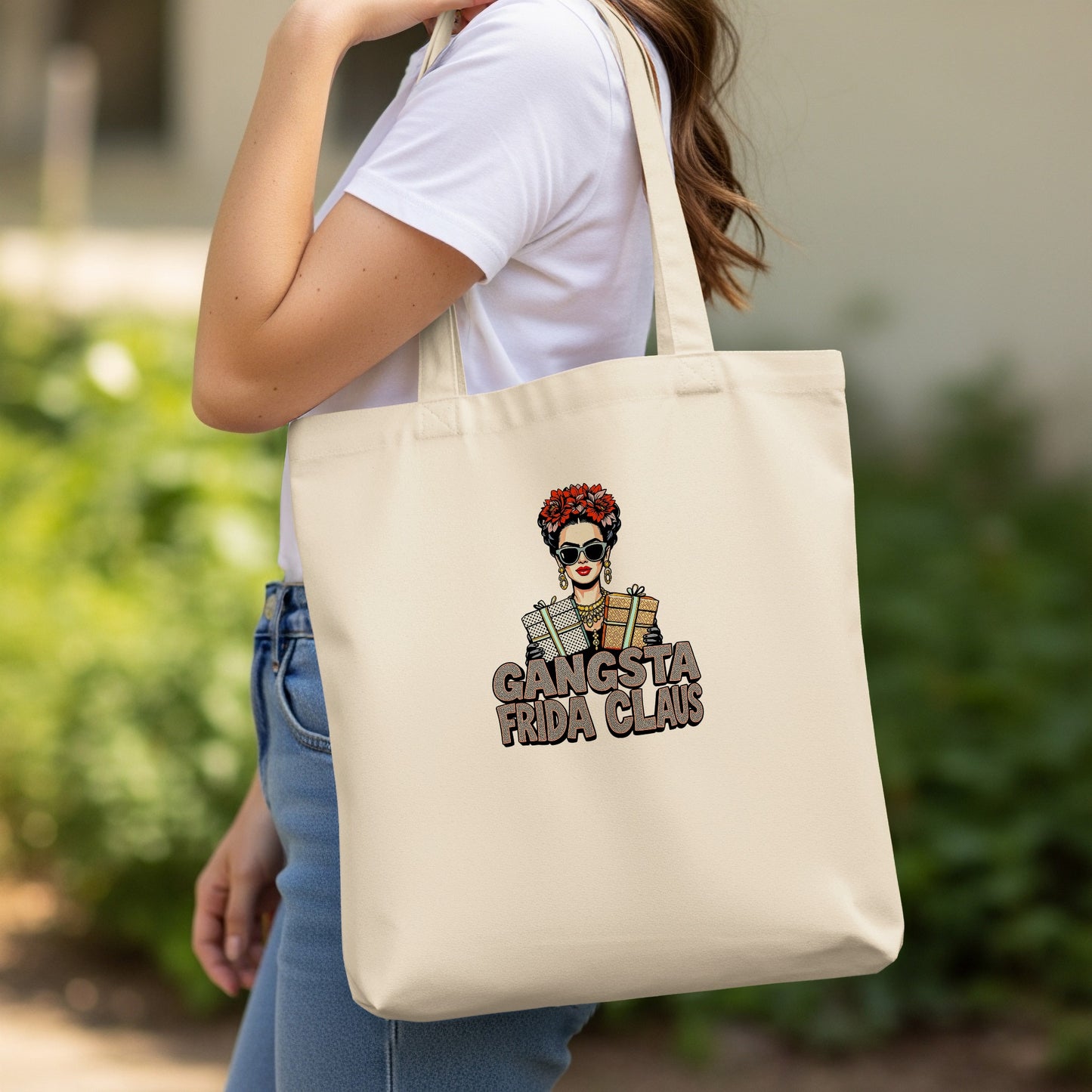 Gangsta Frida Claus Design Tote Bag Shopping Bag