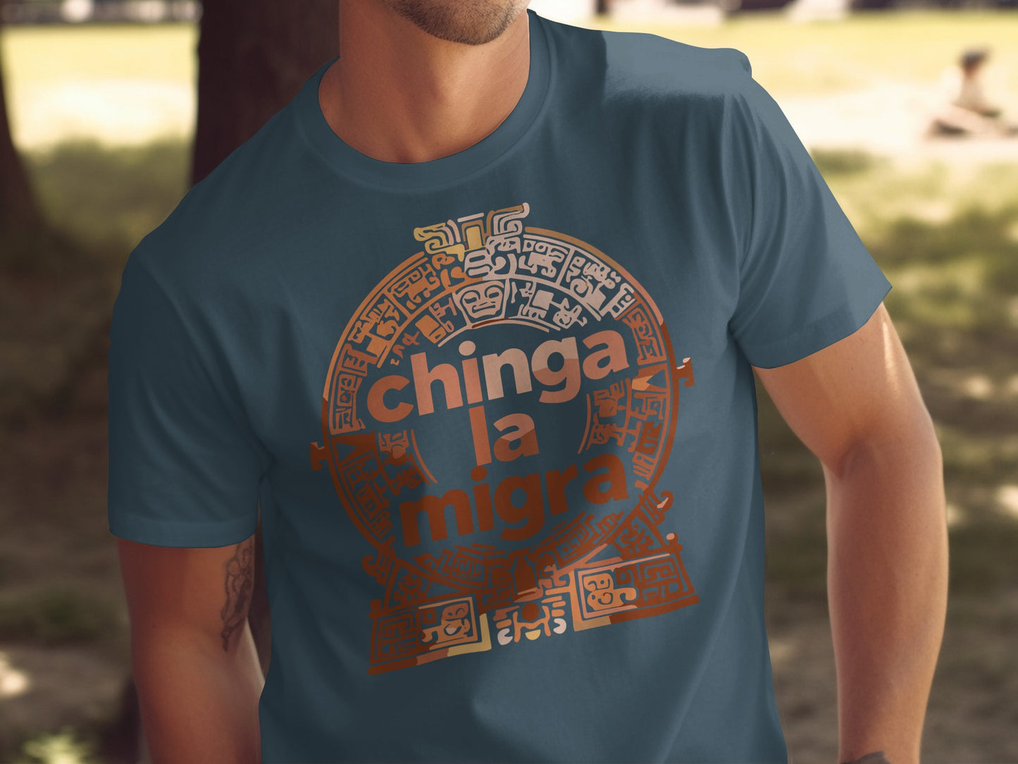 Chinga La Migra Graphic Tee Aztec Art T-shirt product