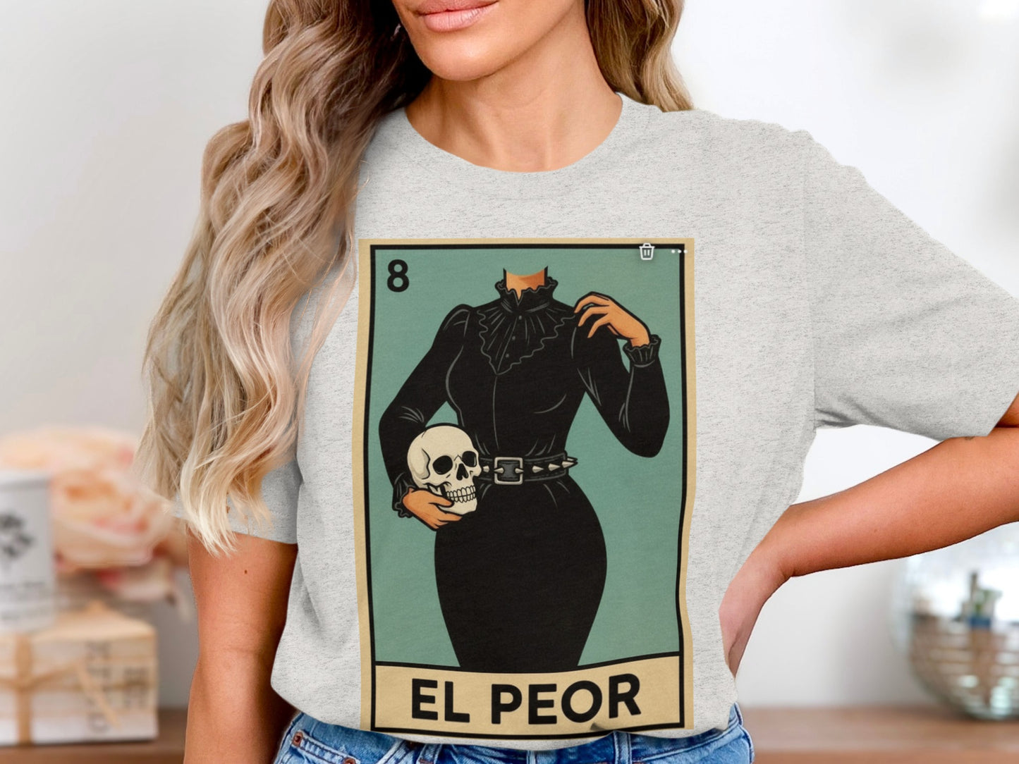 El Peor Loteria Card Gray Graphic Tee Shirt product