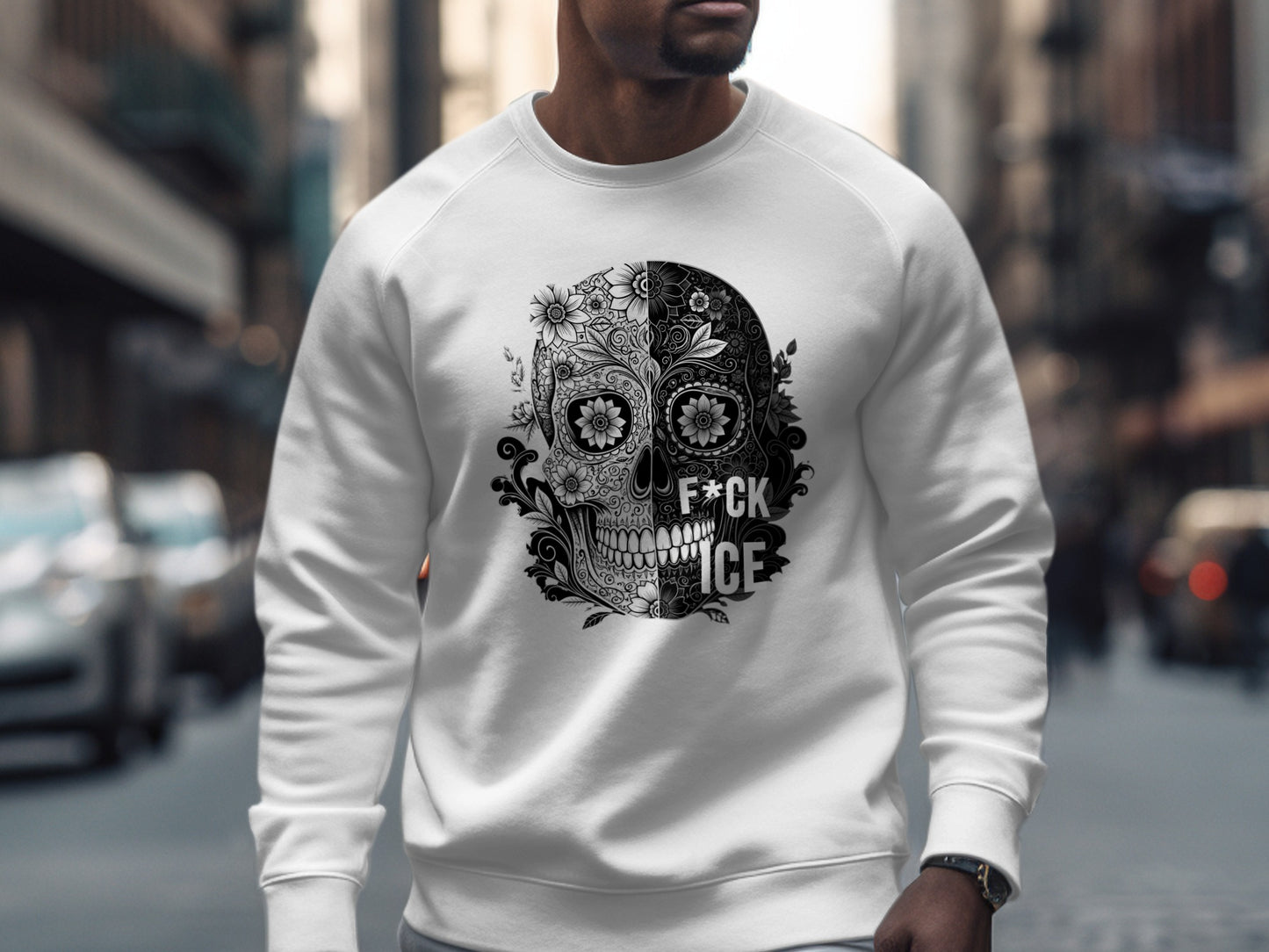 Floral Skull Graphic Design Sweatshirt product type