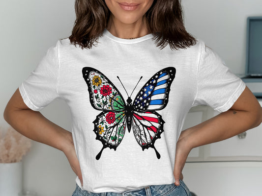 Patriotic Butterfly Floral Graphic Tee shirt product