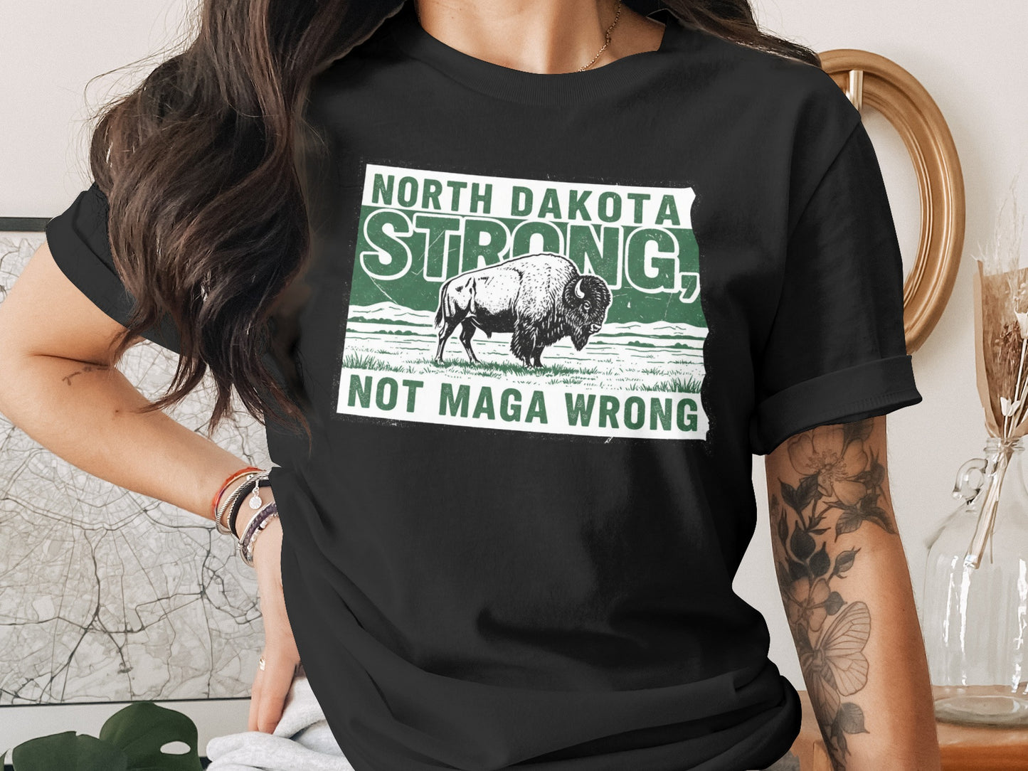North Dakota Strong Not Maga Wrong T-shirt product