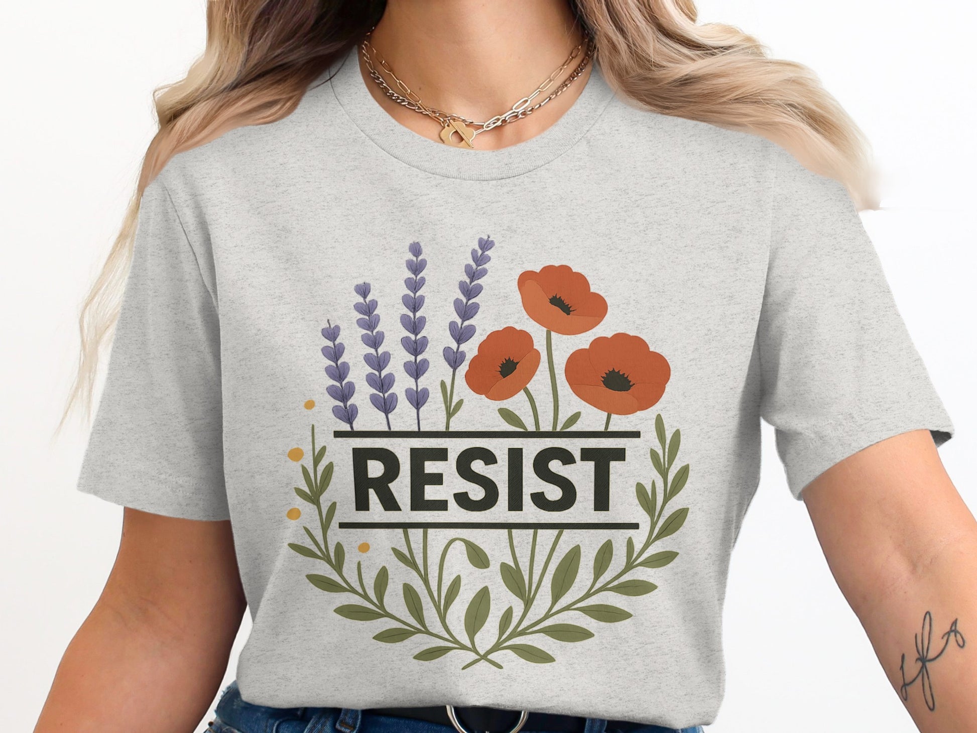 Resist Floral Graphic Tee Statement Shirt product
