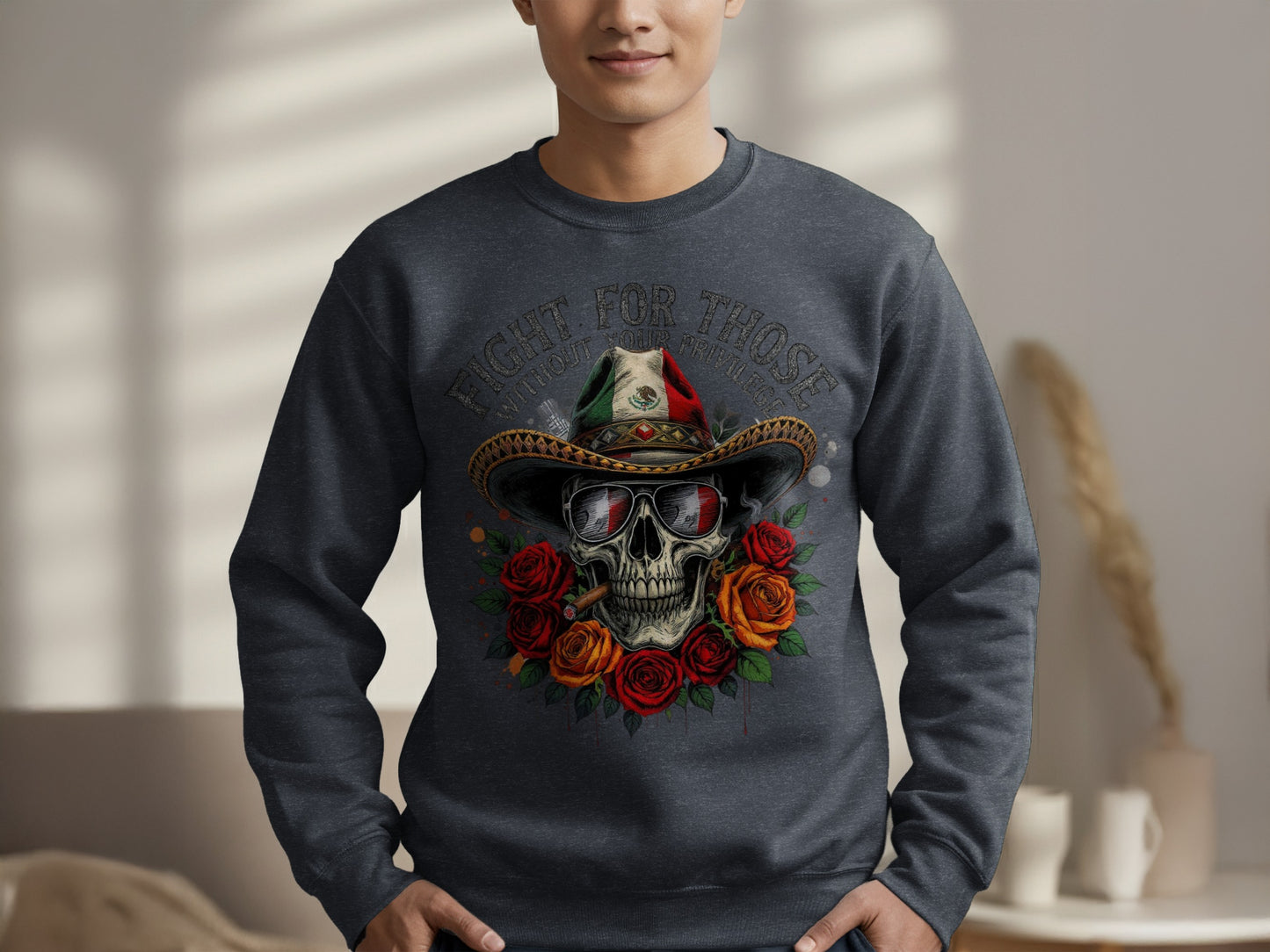 Fight For Those Skull With Roses Sweatshirt product