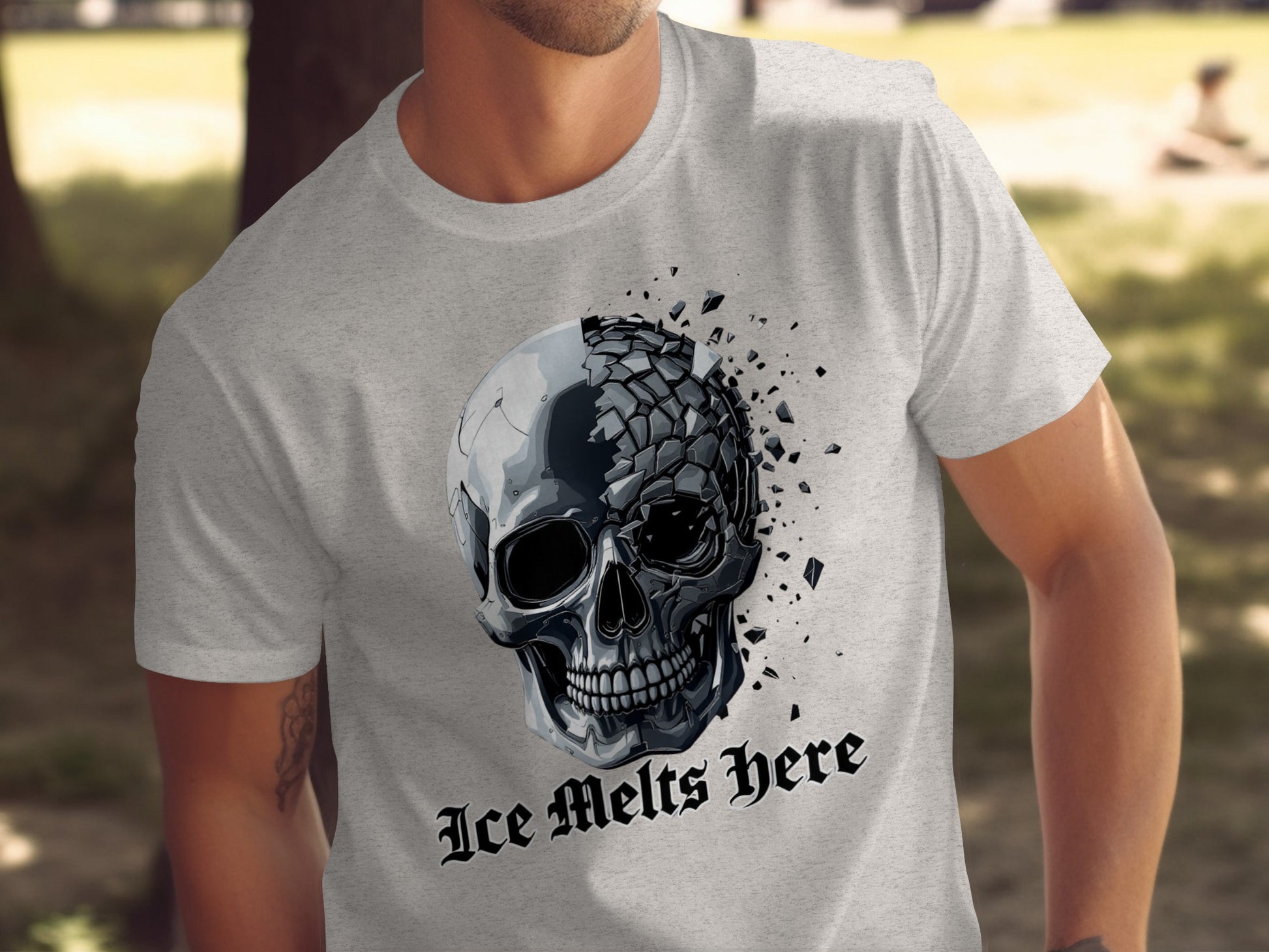 Skull Ice Melts Here Graphic T-shirt product type