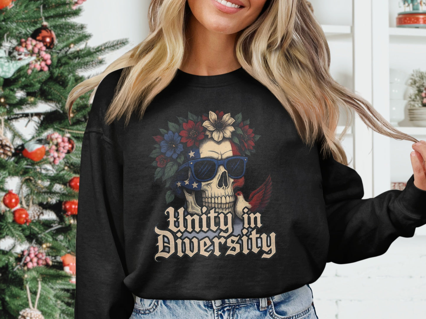 Unity in Diversity Skull Graphic Sweatshirt Product