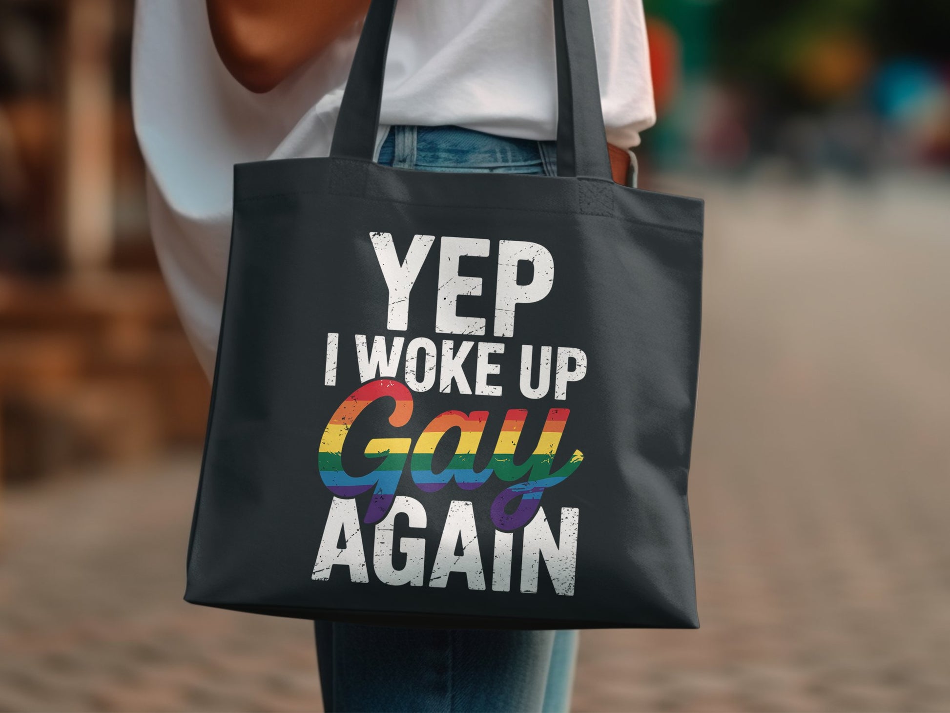 Yep I Woke Up Gay Again Tote Bag product type