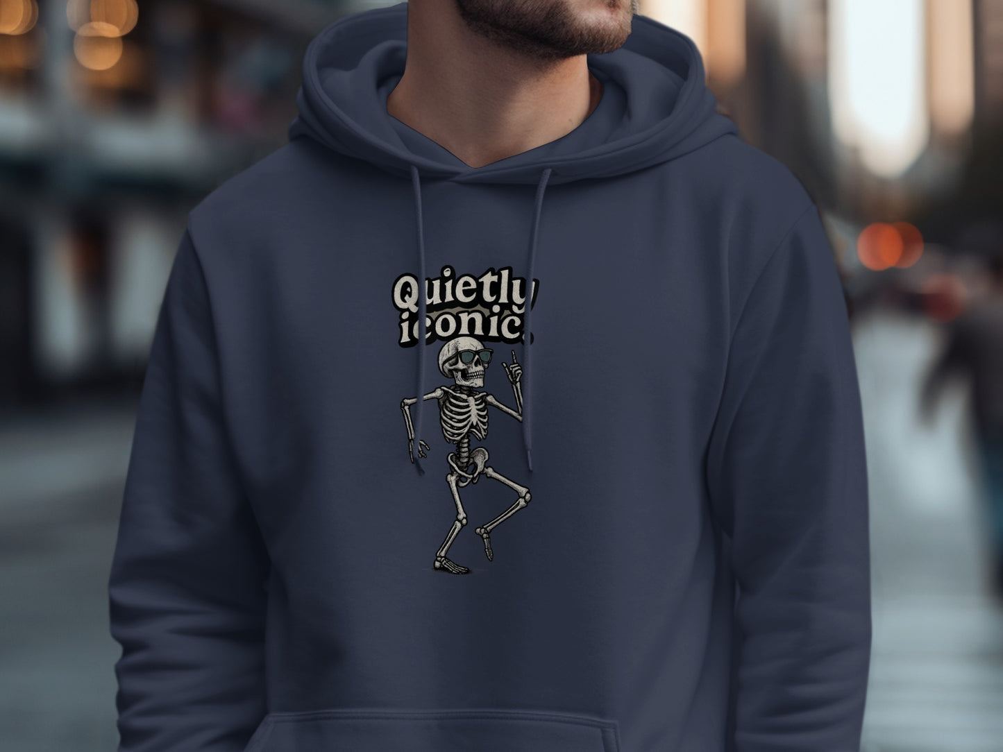 Quietly Ironic Skeleton Hoodie Funny Graphic product