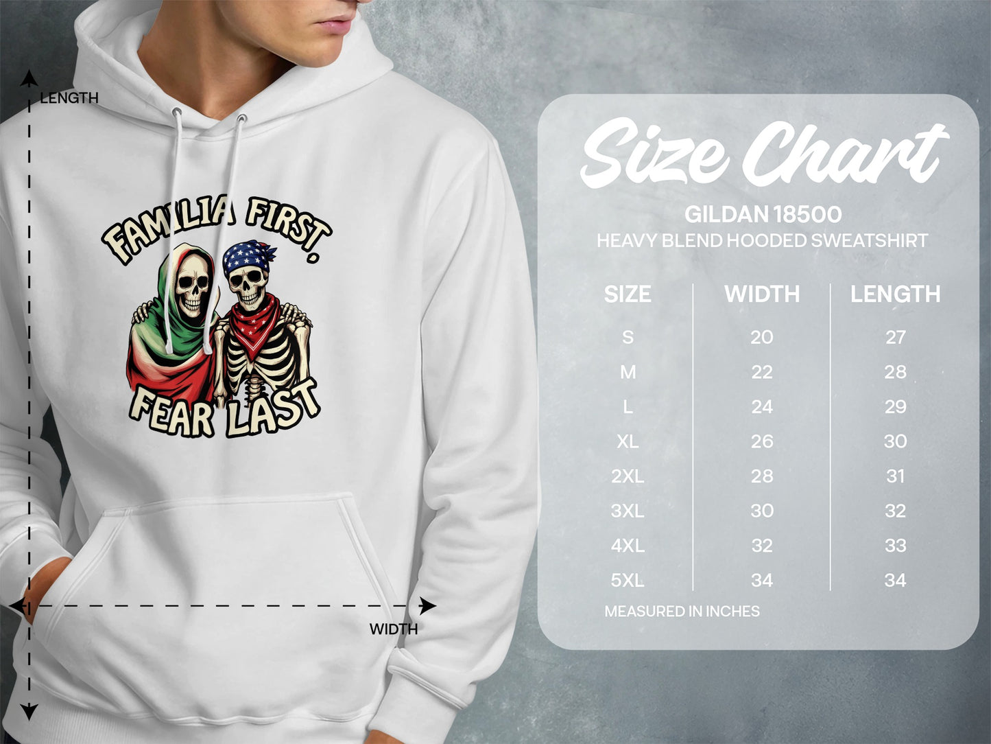 Family First Fear Last Design Hooded Sweatshirt product