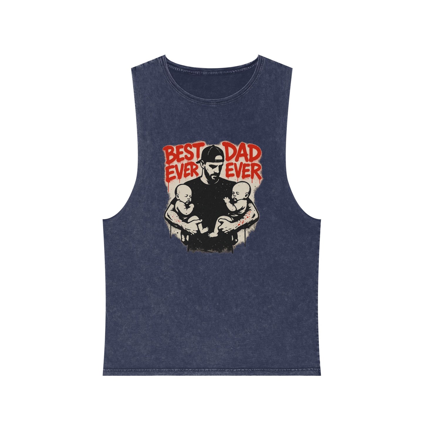 Best Dad Ever Stonewash Tank Top - Father's Day Gift, Dad Apparel, Unisex Summer Wear, Casual Outfit, Family Tank Top