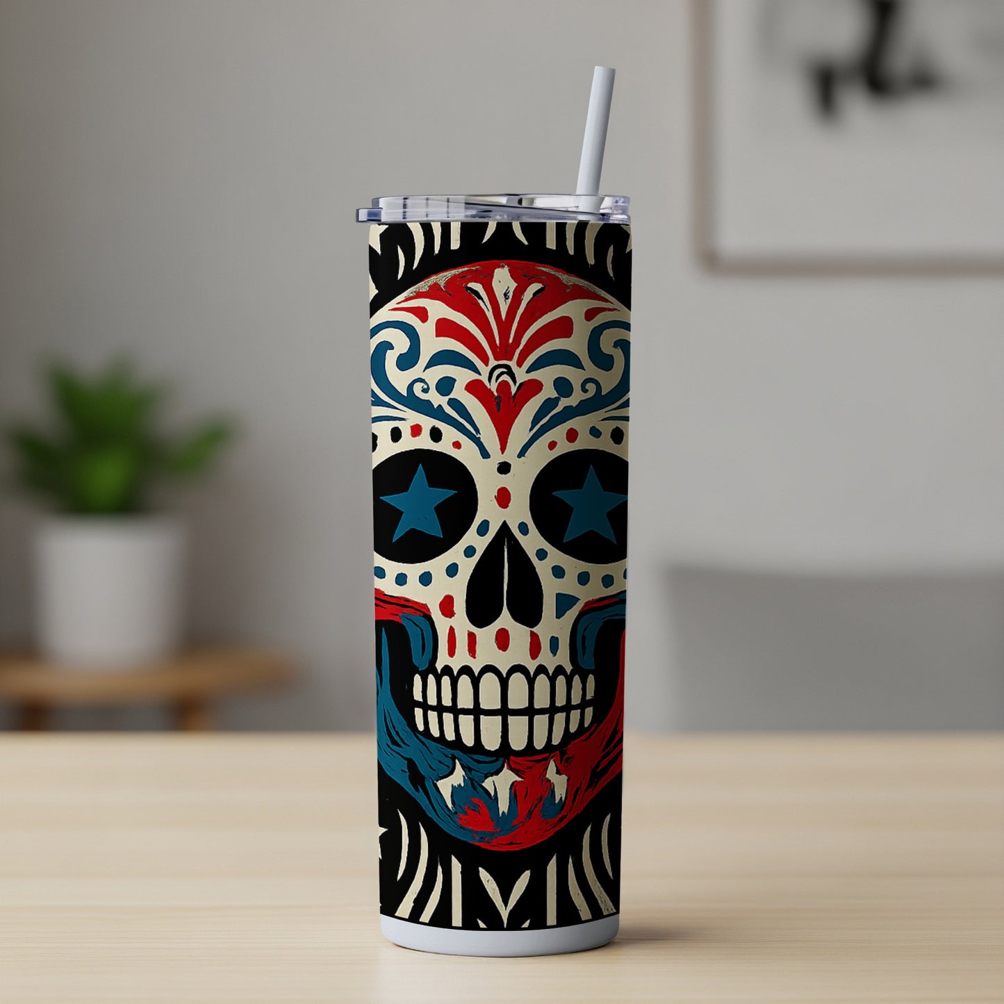 Colorful Skull Design Insulated Tumbler Drinkware Product