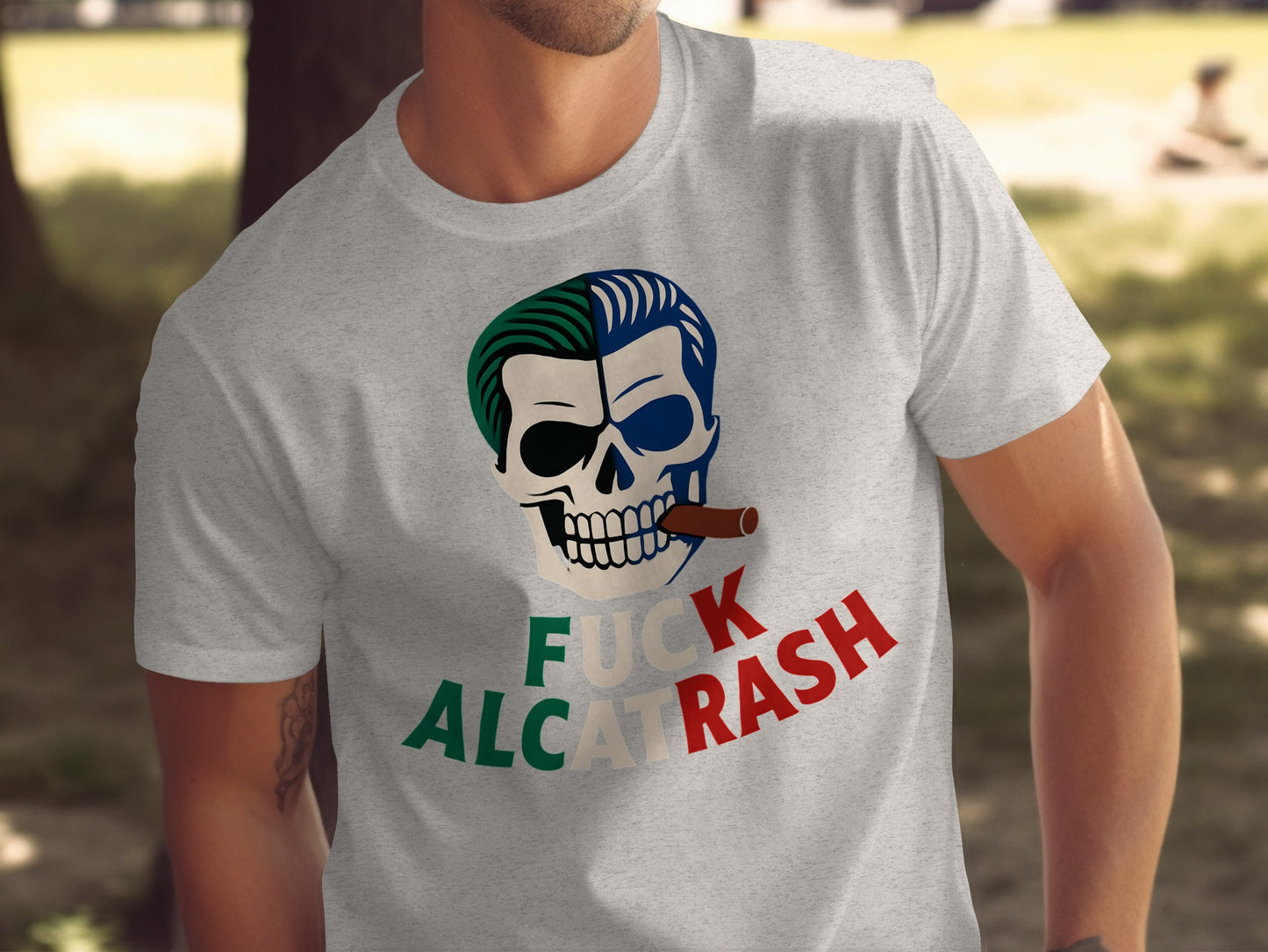 Skull Smoking Cigar Graphic Alcatrash T-Shirt product type
