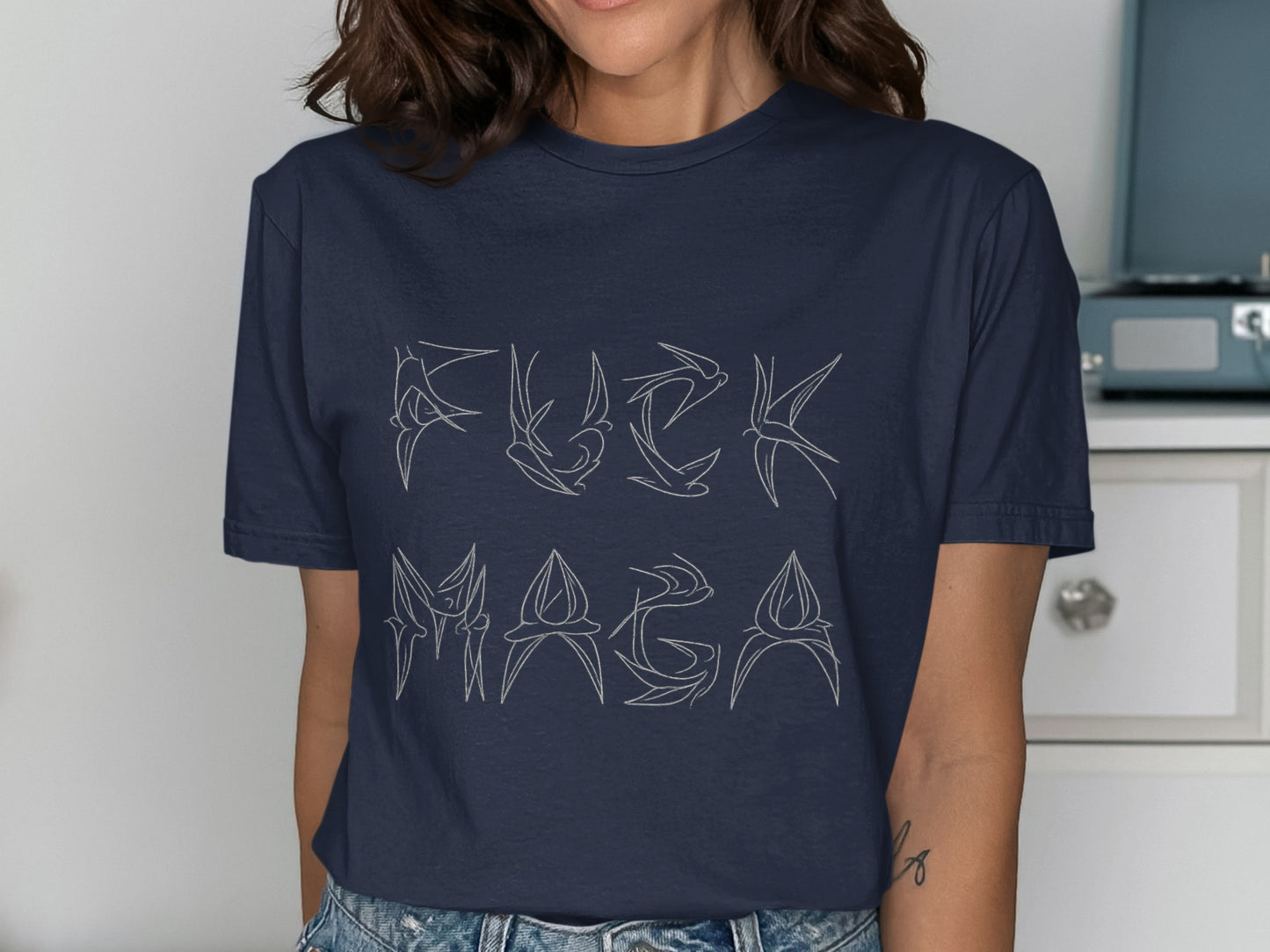 Bold Statement Anti-MAGA Navy Unisex T-Shirt product