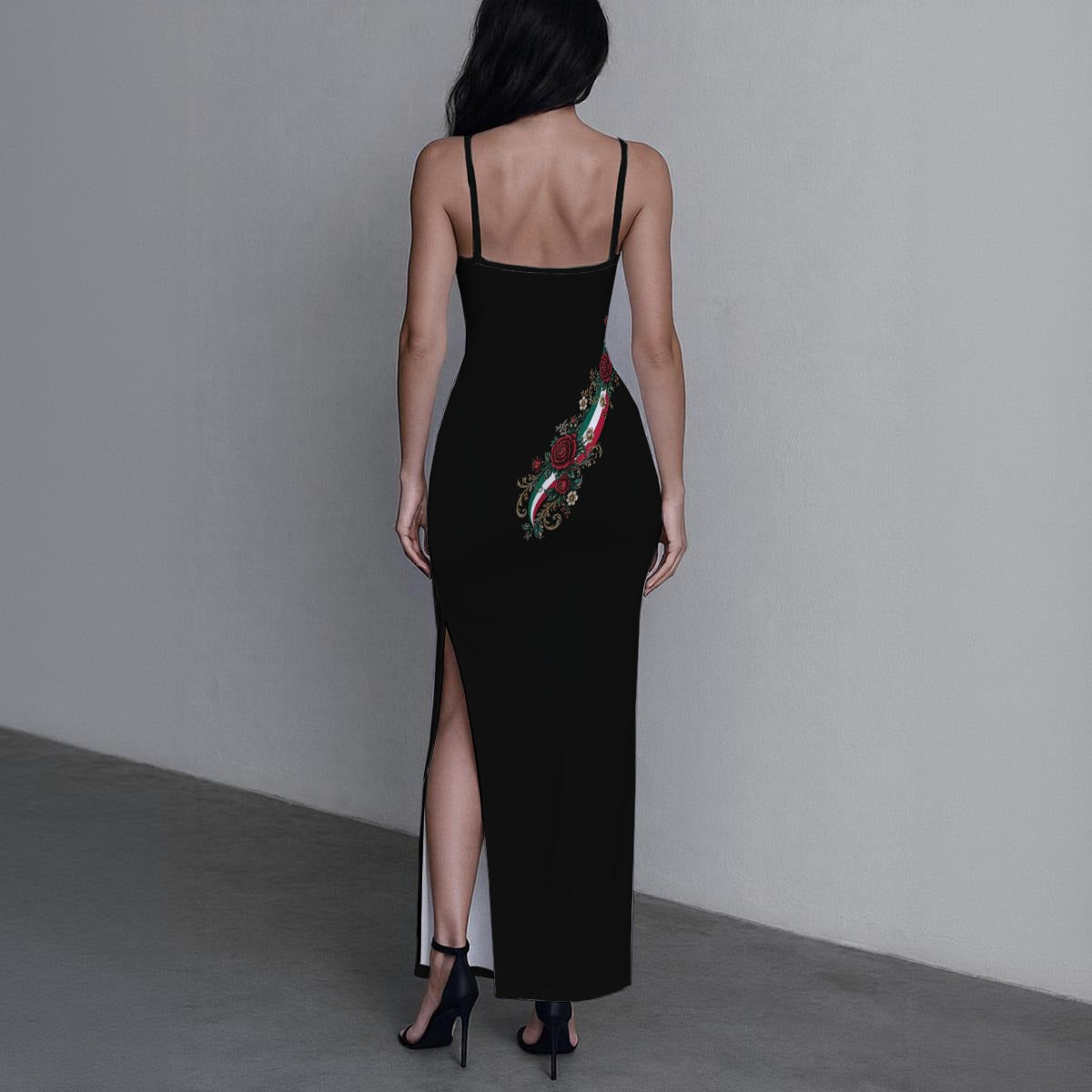 All-Over Print Women's Long Dress with Slit