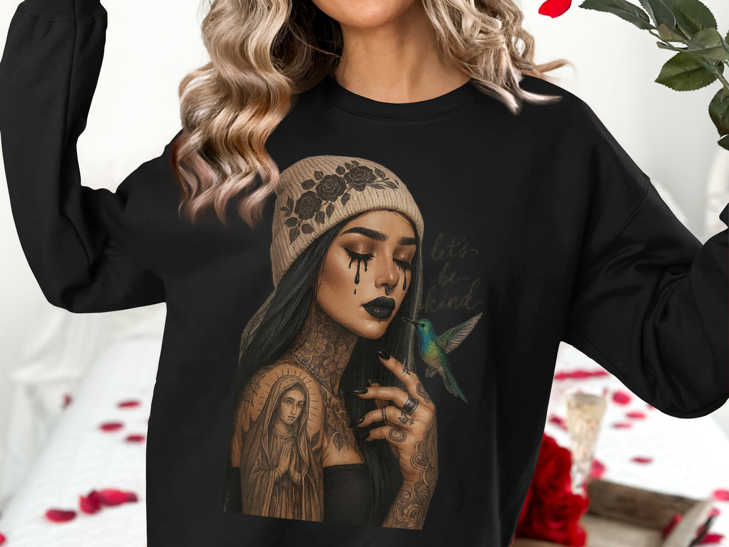Let's Be Kind Saint Tattoo Girl Long Sleeve product