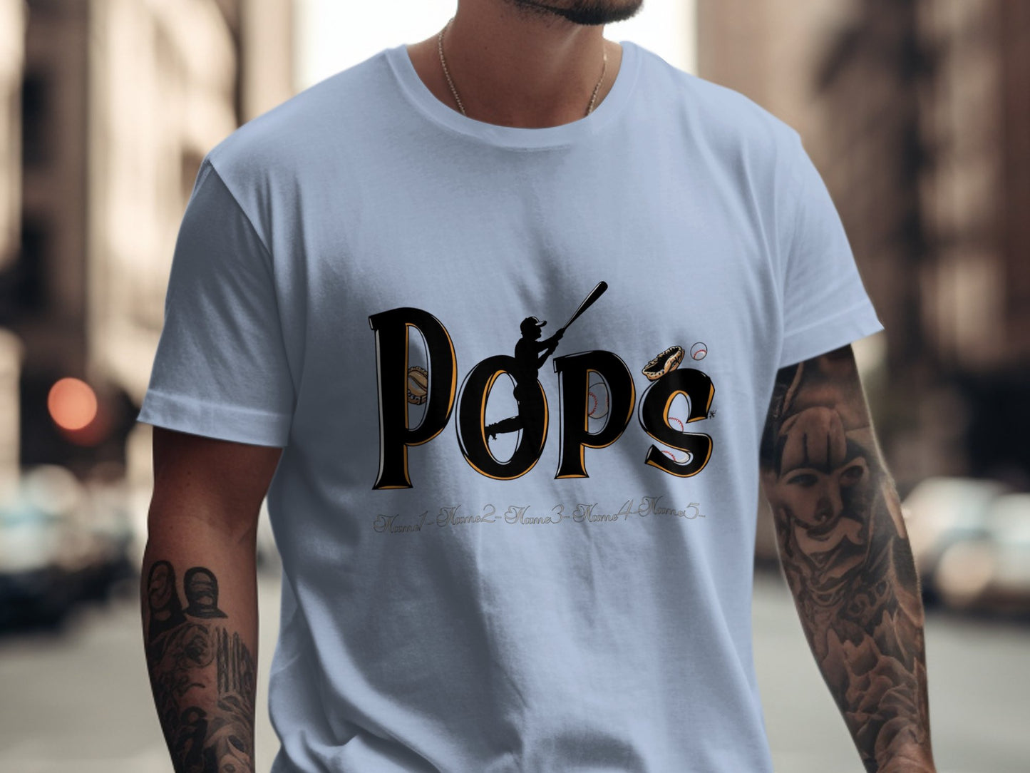 Pops Baseball Themed Graphic Tee product type