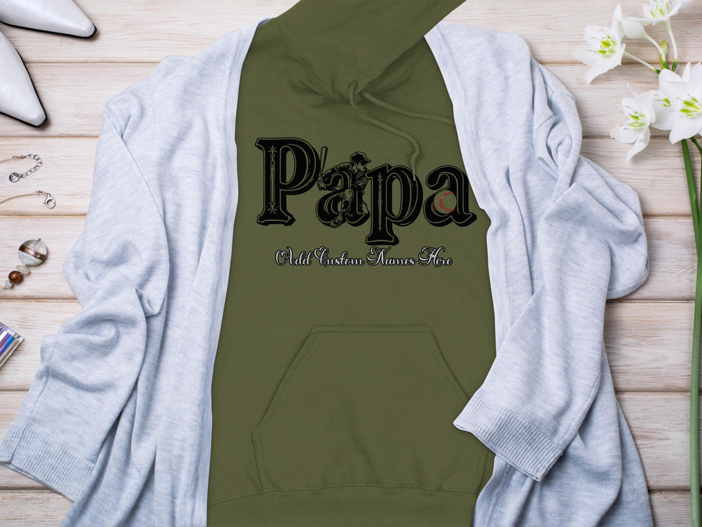 Personalized Papa Hoodie with Customizable Name product