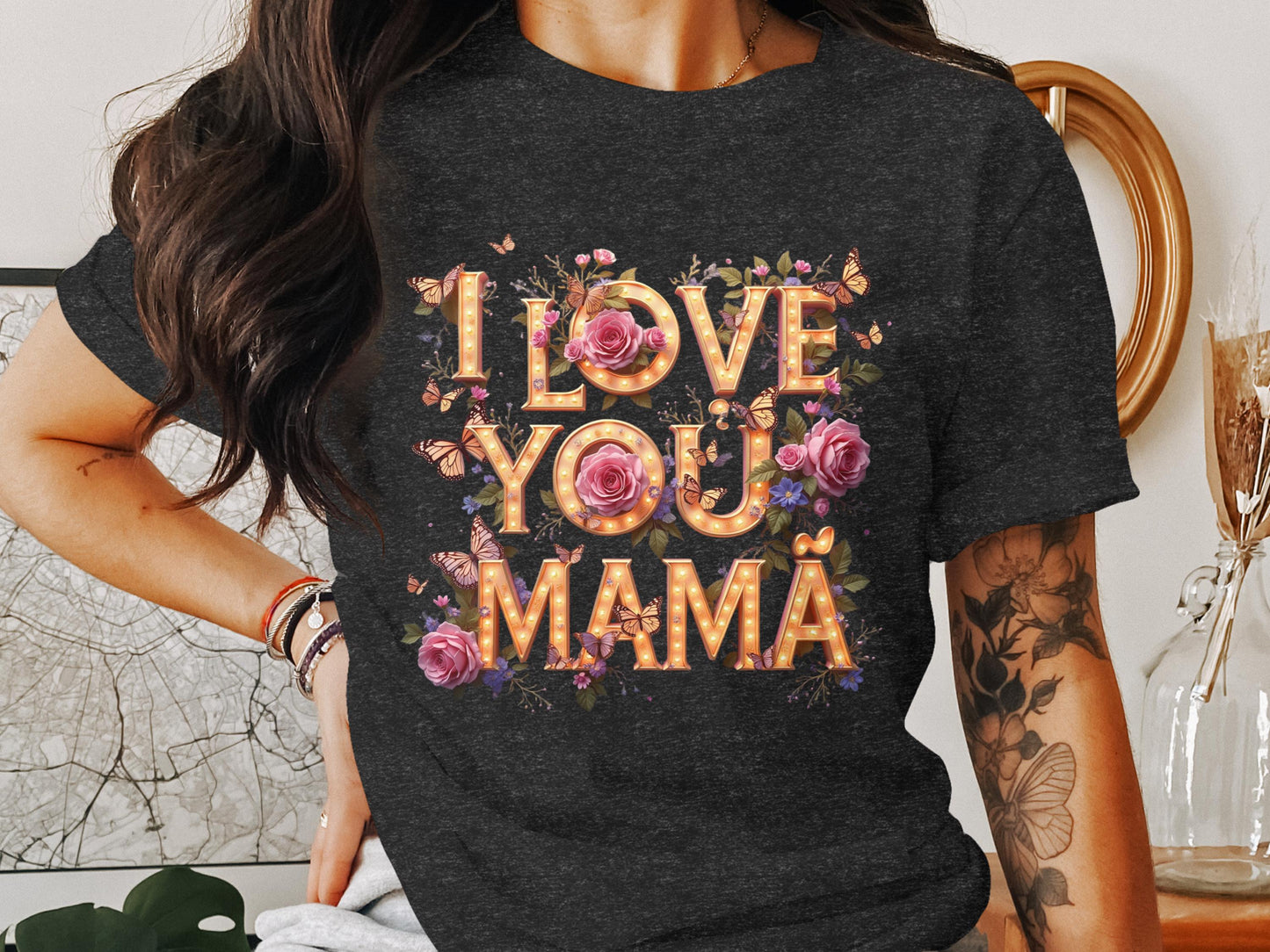 I Love You Mamá Floral Design Graphic Tee product