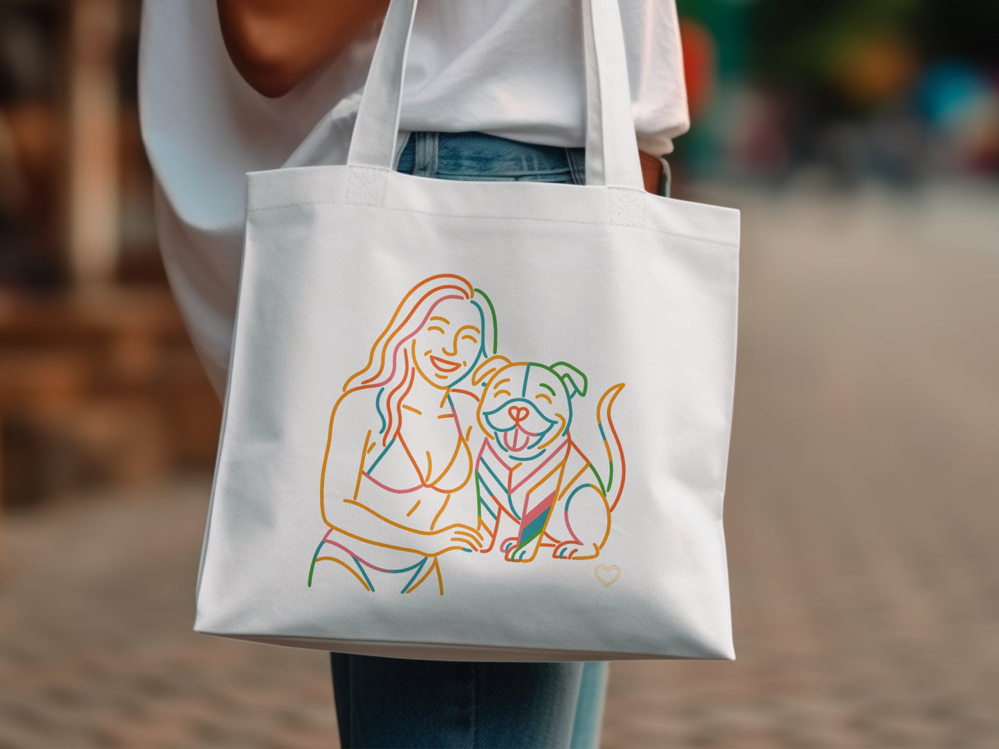 Dog Lover and Pet Drawing Design Tote Bag product