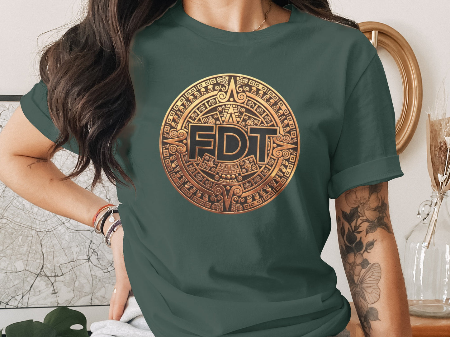 Stylish Aztec-Inspired Graphic Tee Shirt product