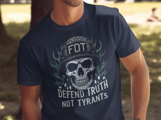 FDT Defend Truth Not Tyrants Skull Graphic Tee