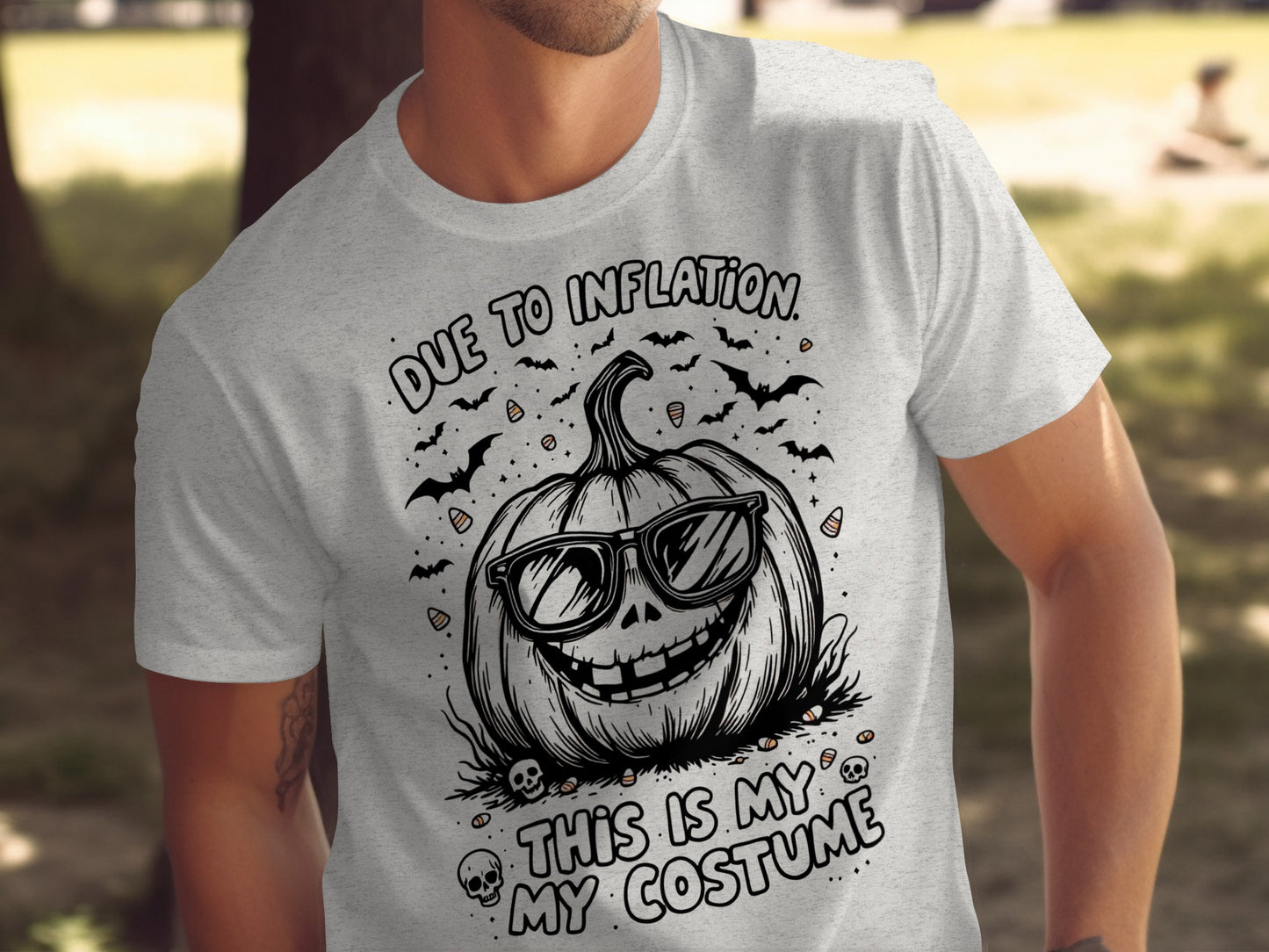 Due to Inflation Pumpkin Costume Funny Shirt product type